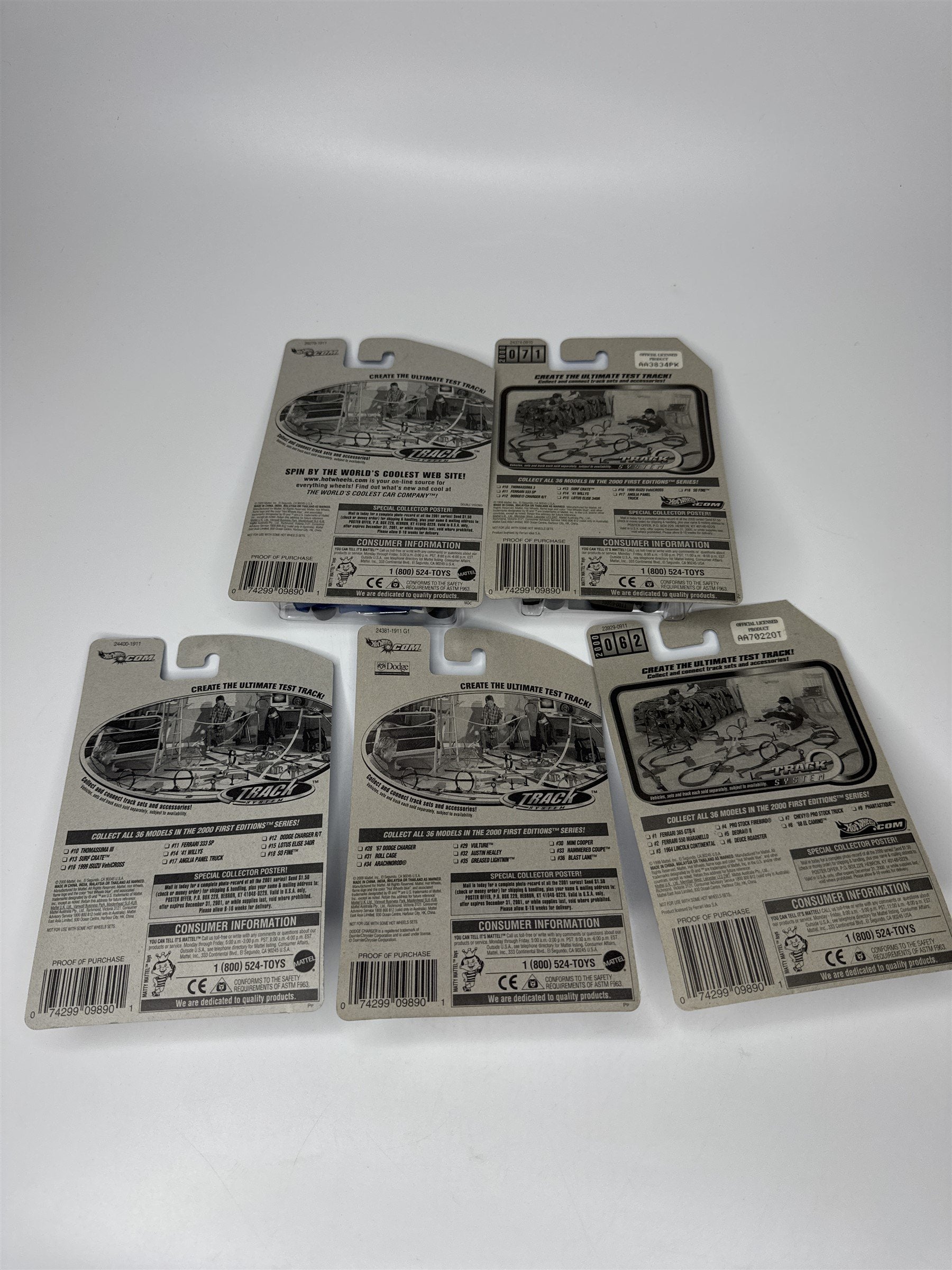 Lot of 5 Hot Wheels Mattel Wheels 1999-2000 Die Cast Metal Collectible Race Cars