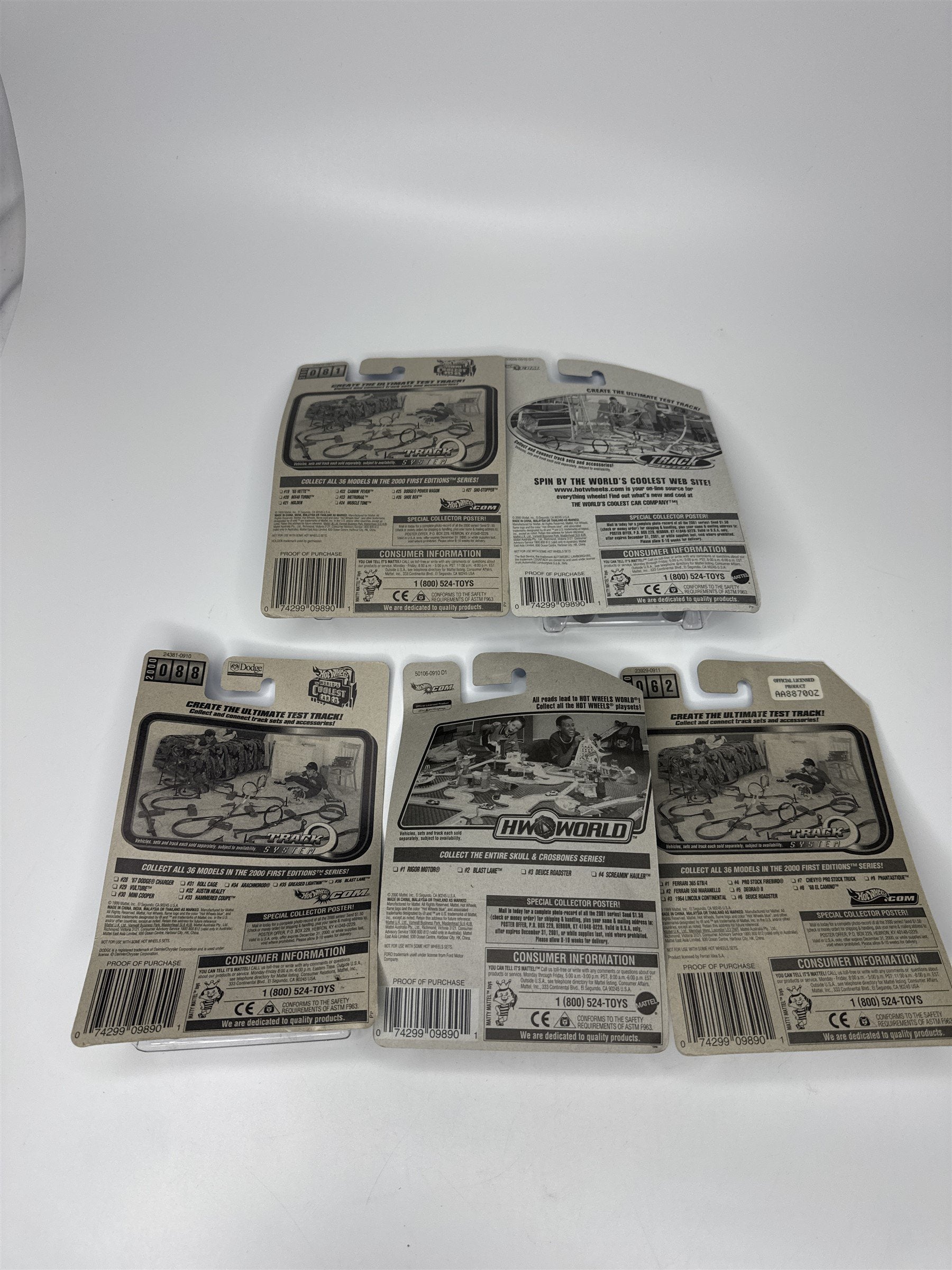 Lot of 5 Hot Wheels Mattel Wheels 1999-2000 Die Cast Metal Collectible Race Cars
