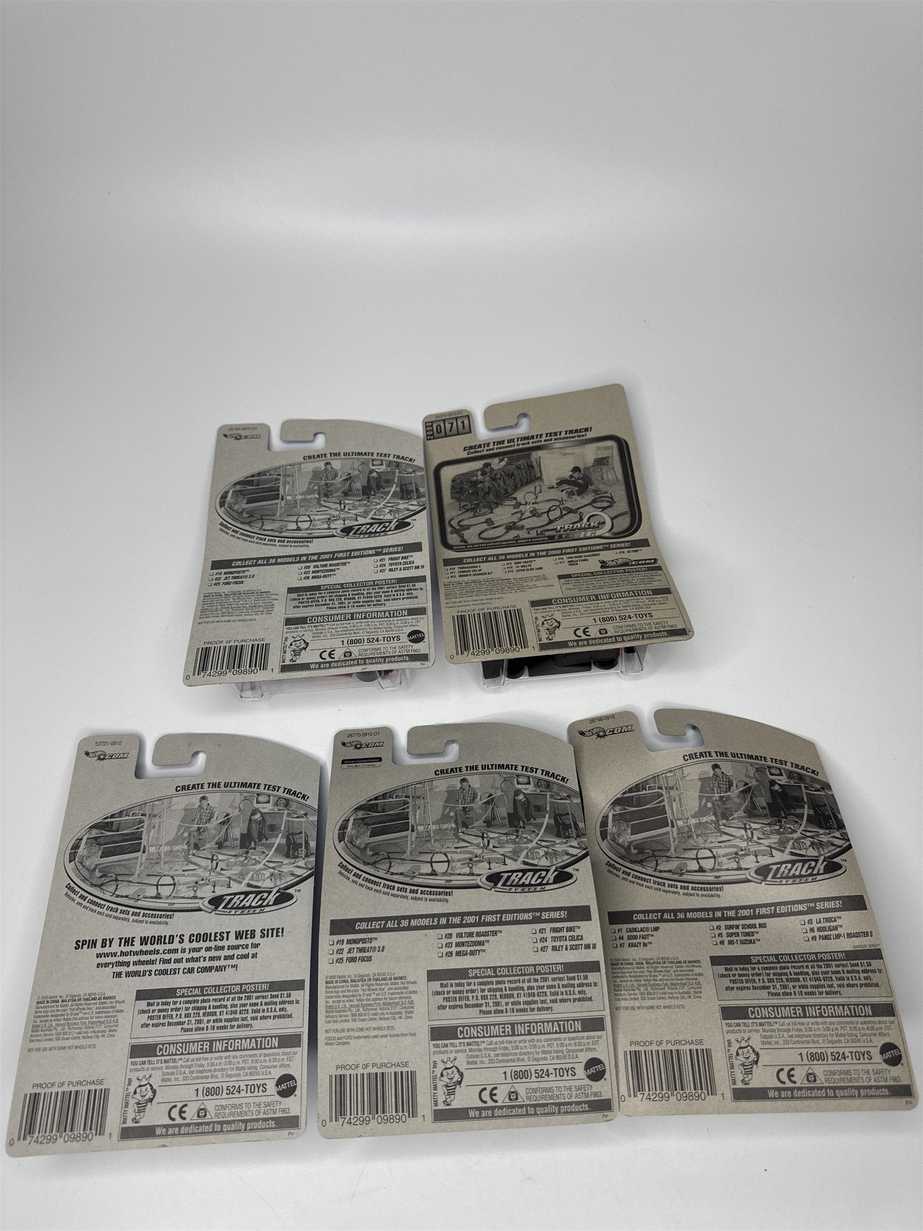 Lot of 5 Hot Wheels Mattel Wheels 1999-2000 Die Cast Metal Collectible Race Cars