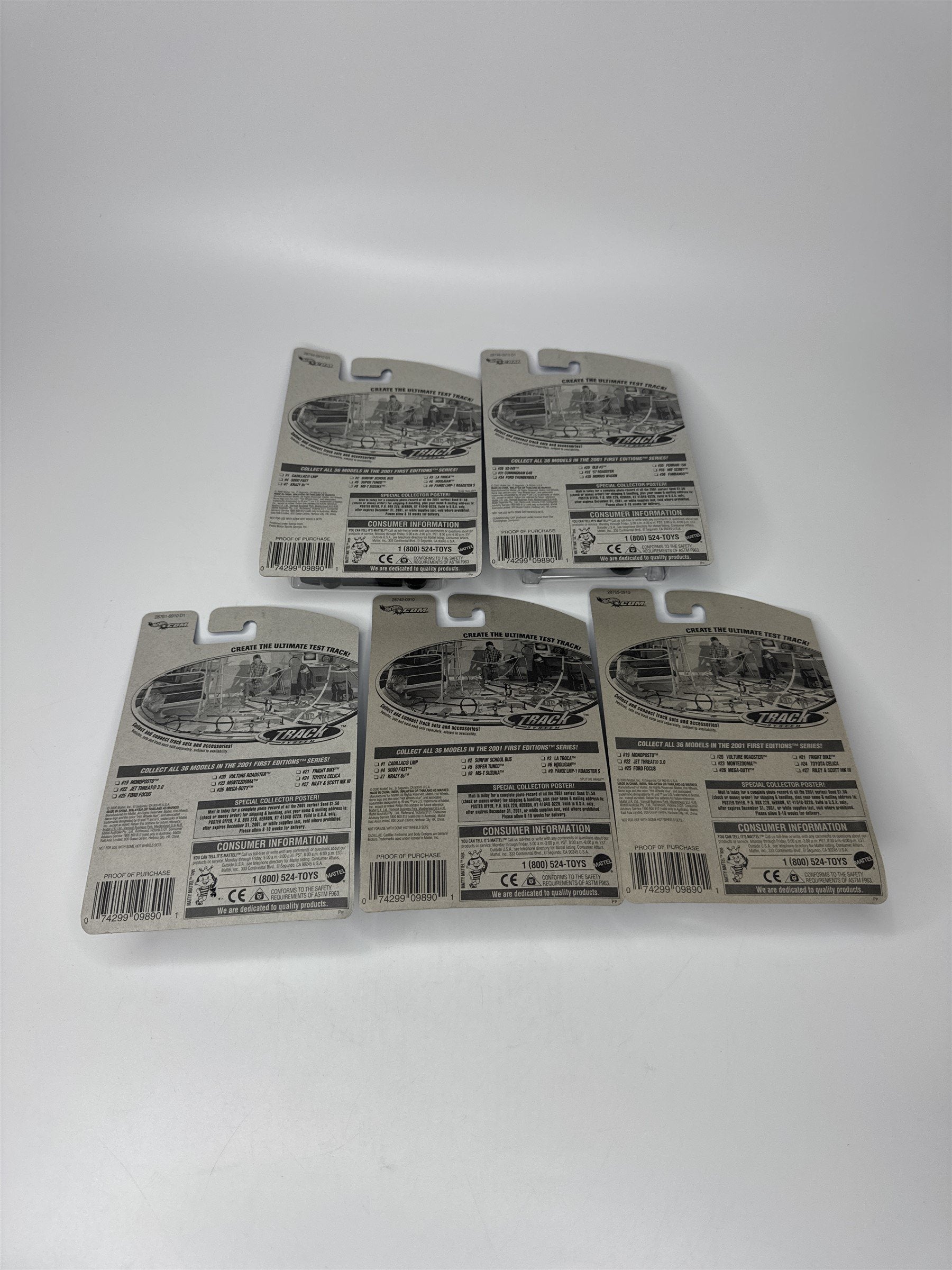 Lot of 5 Hot Wheels Mattel Wheels 2000 Die Cast Metal Collectible Race Cars