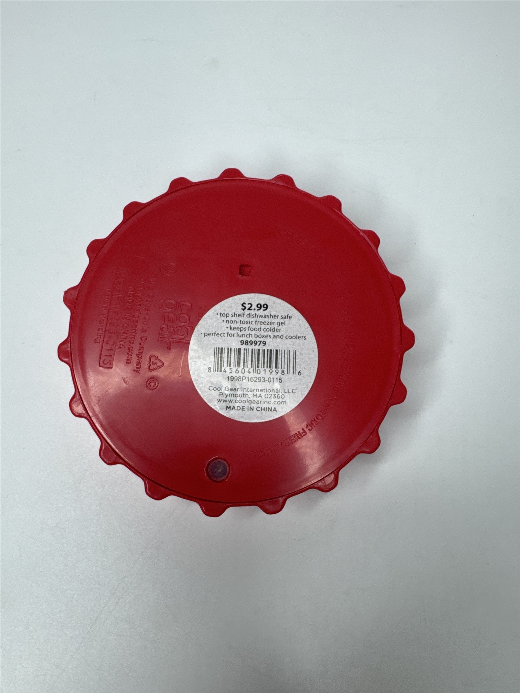 Coca-Cola Bottle Cap Ice Pack Red Freeze Me Cool Gear ICE PACK