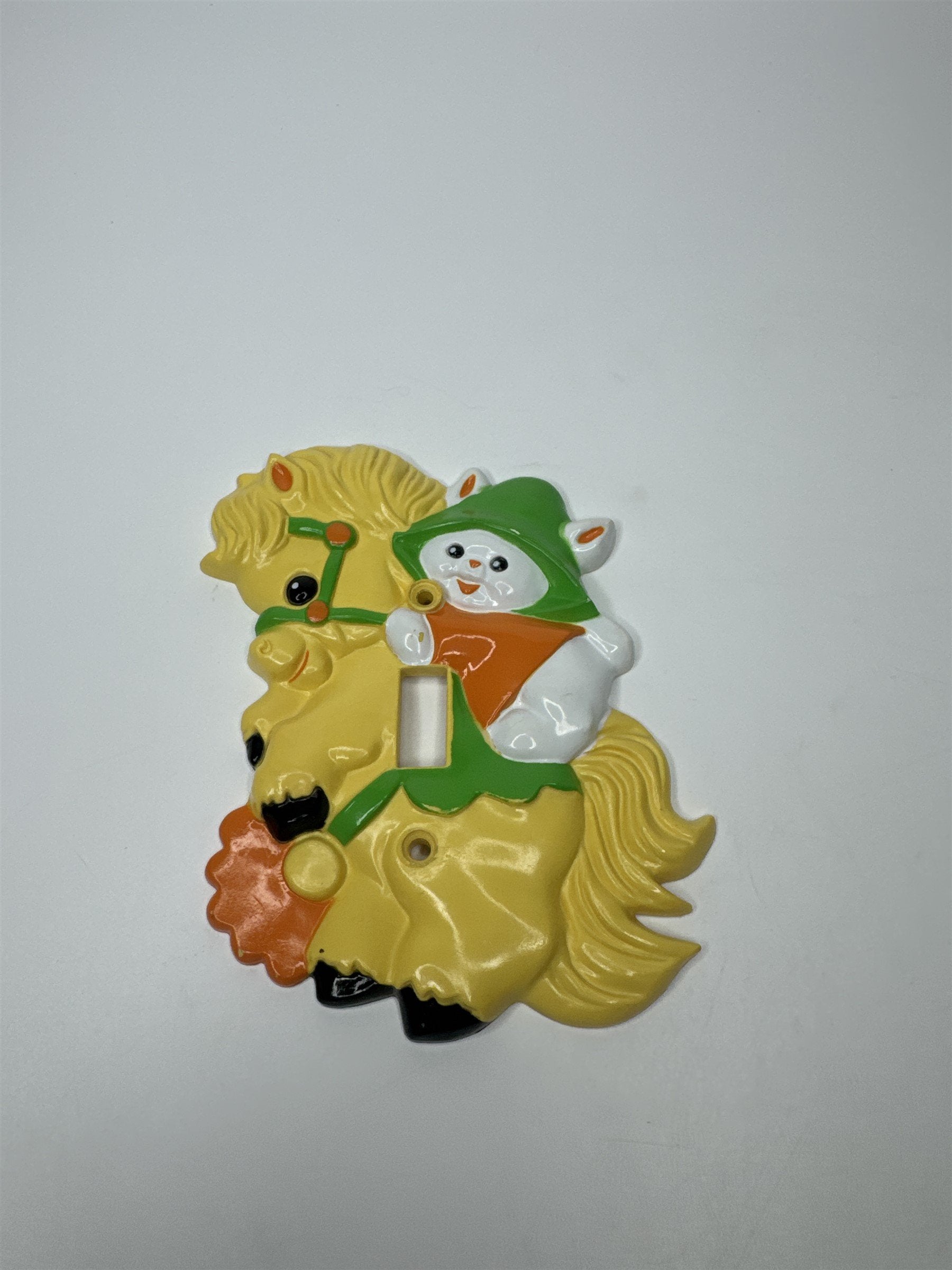 Vintage 1975 Avon Kiddie Products Light Switch Cover Horse Rabbit Animal