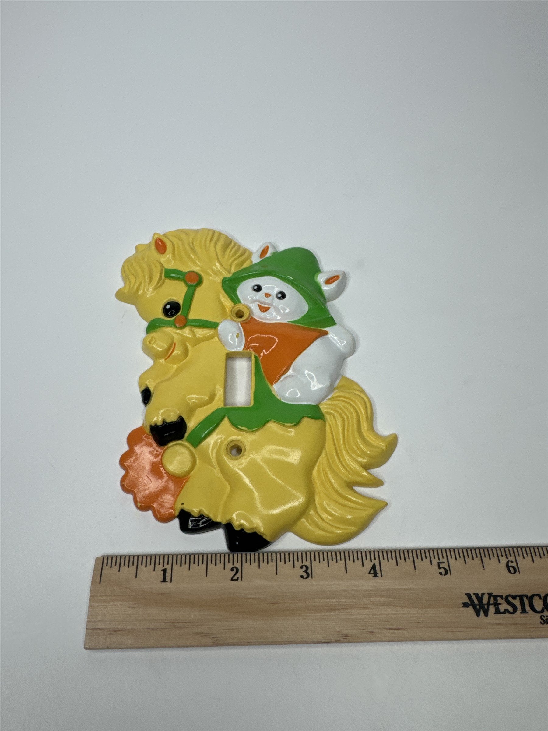 Vintage 1975 Avon Kiddie Products Light Switch Cover Horse Rabbit Animal
