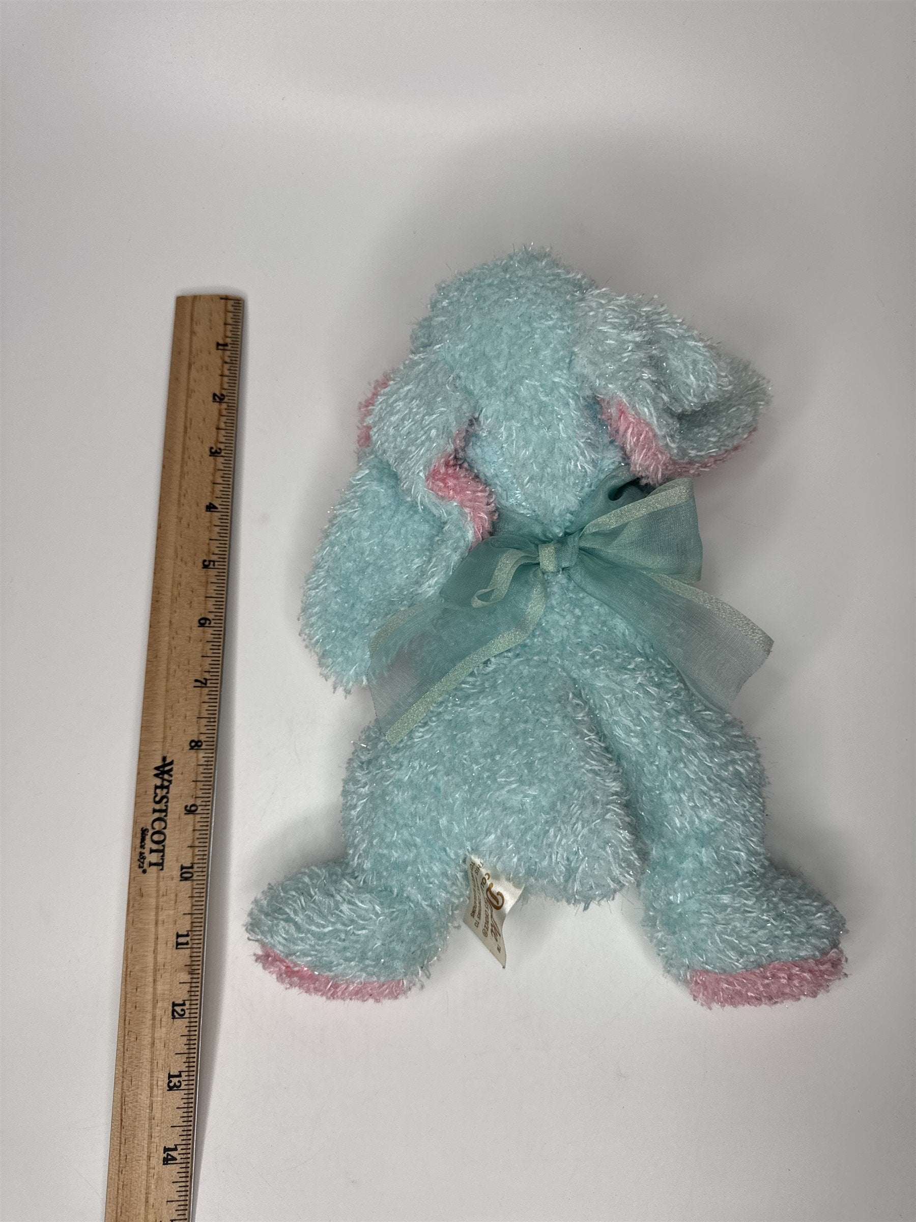 Blue Vintage Dan Dee Bunny Rabbit with Blue Bow - Collector's Choice
