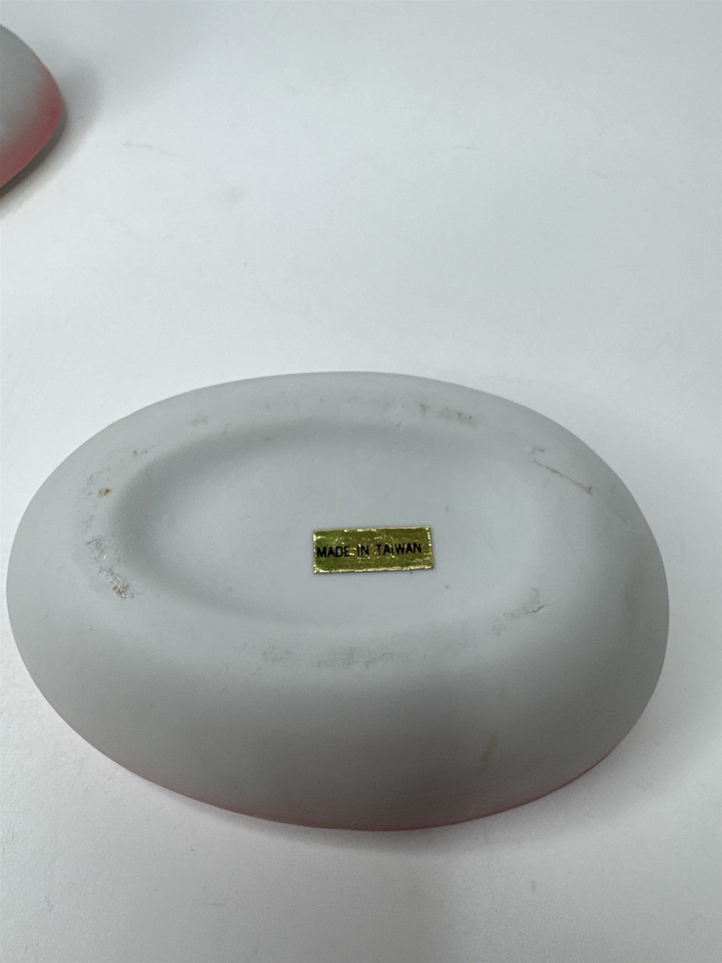 Vintage Porcelain Egg Trinket Box with Yellow Bird Songbird Made in Taiwan