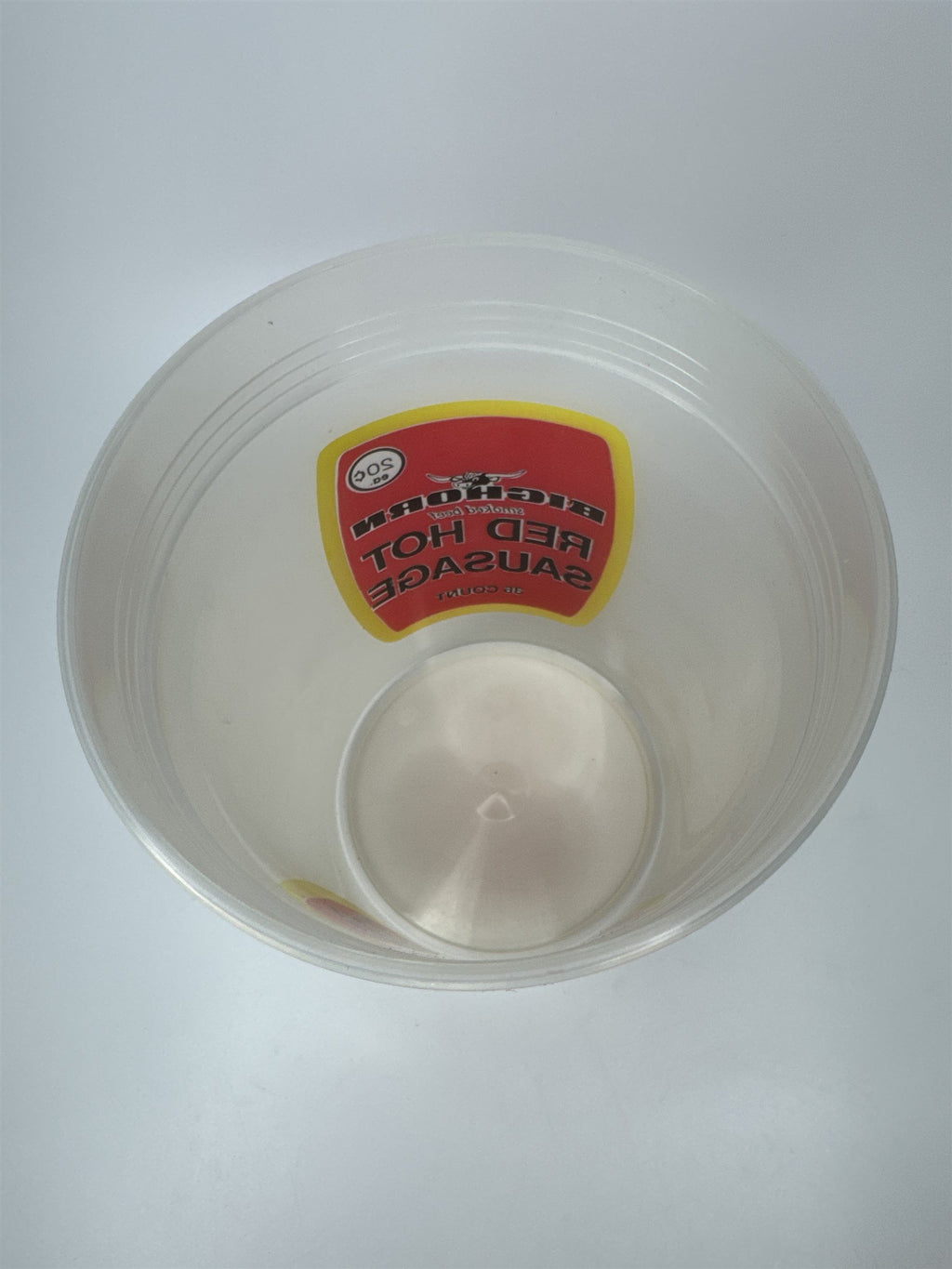 Vintage Bighorn Smoked Beef Red Hot Sausage Plastic Tub