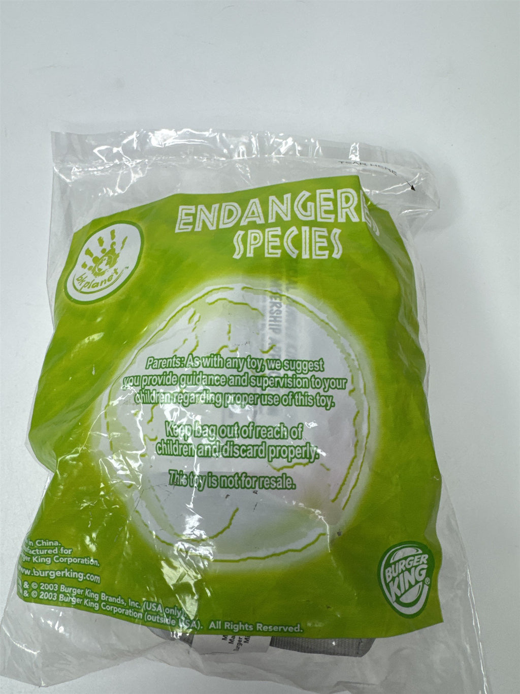 Vintage Burger King Endangered Species Black Rhinoceros