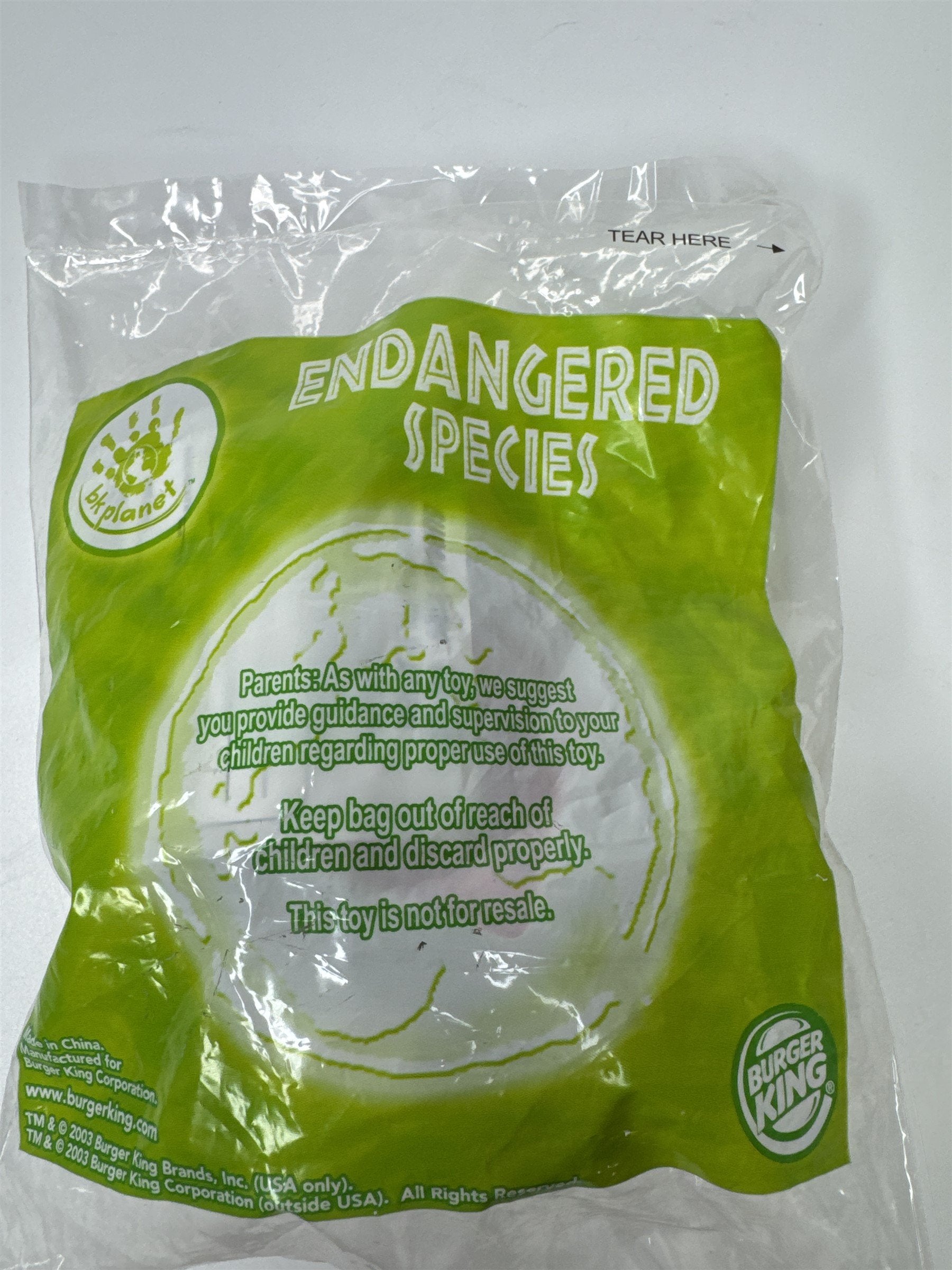 Vintage Burger King Endangered Species Black Rhinoceros