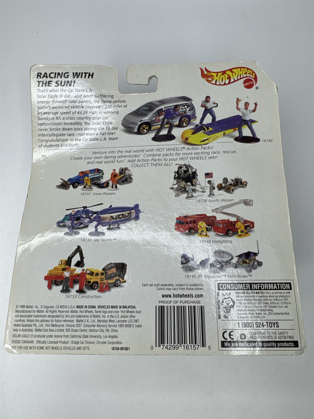 Hot Wheels 1998 Solar Racing Action Pack Mattel Wheels