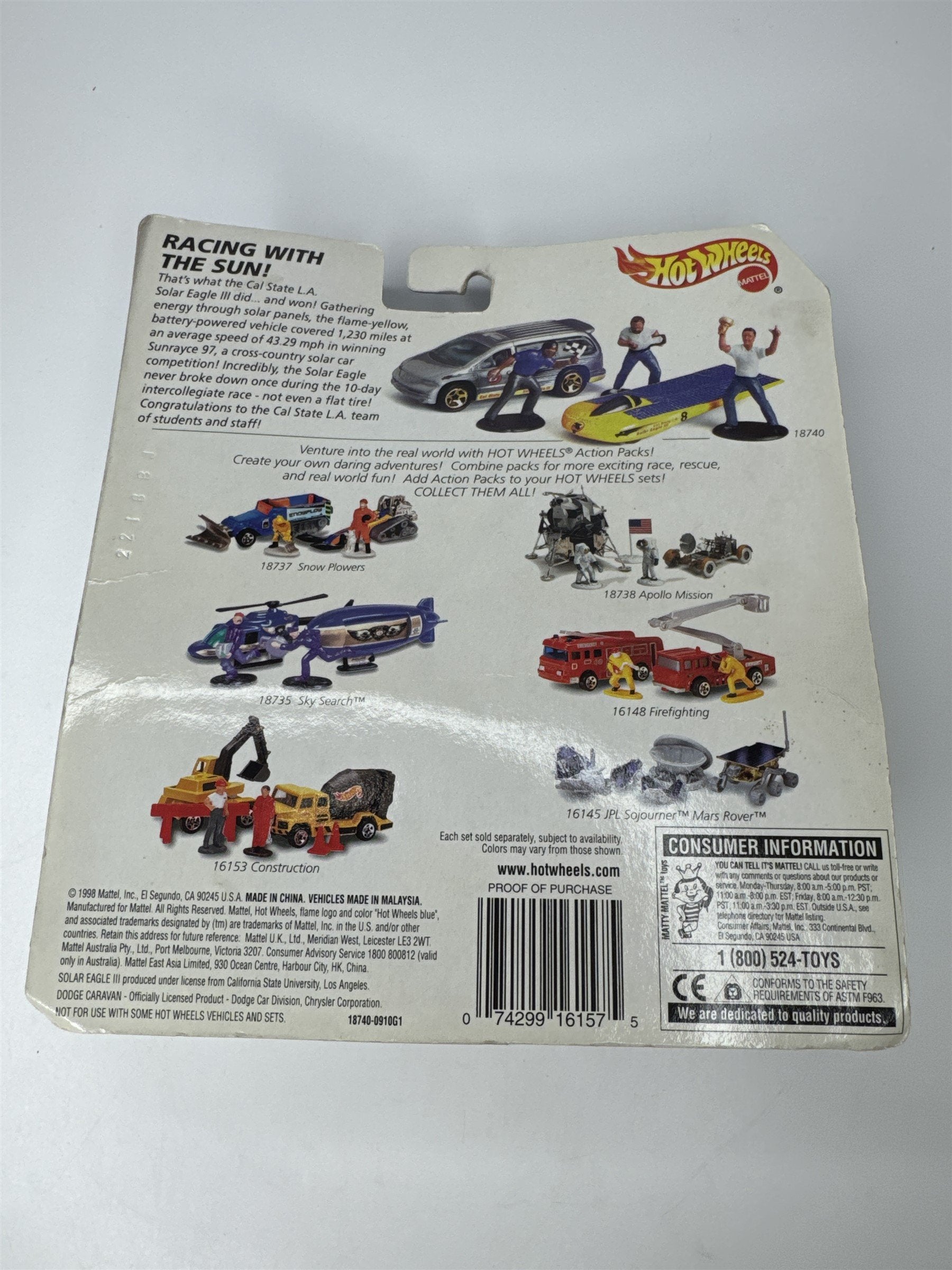 Hot Wheels 1998 Solar Racing Action Pack Mattel Wheels