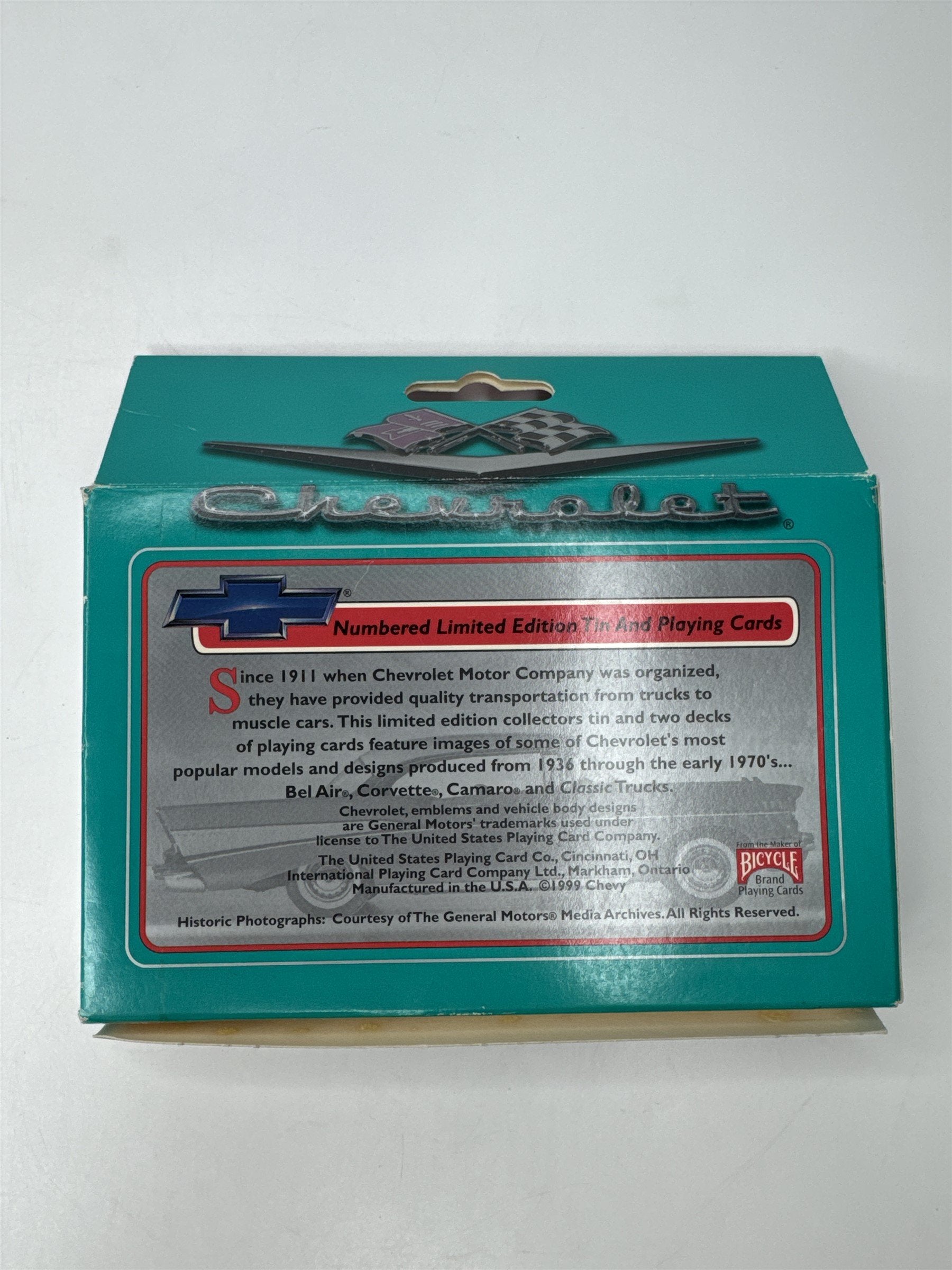 Classic Chevrolet Tin and Playing Cards 2-Deck Card Set