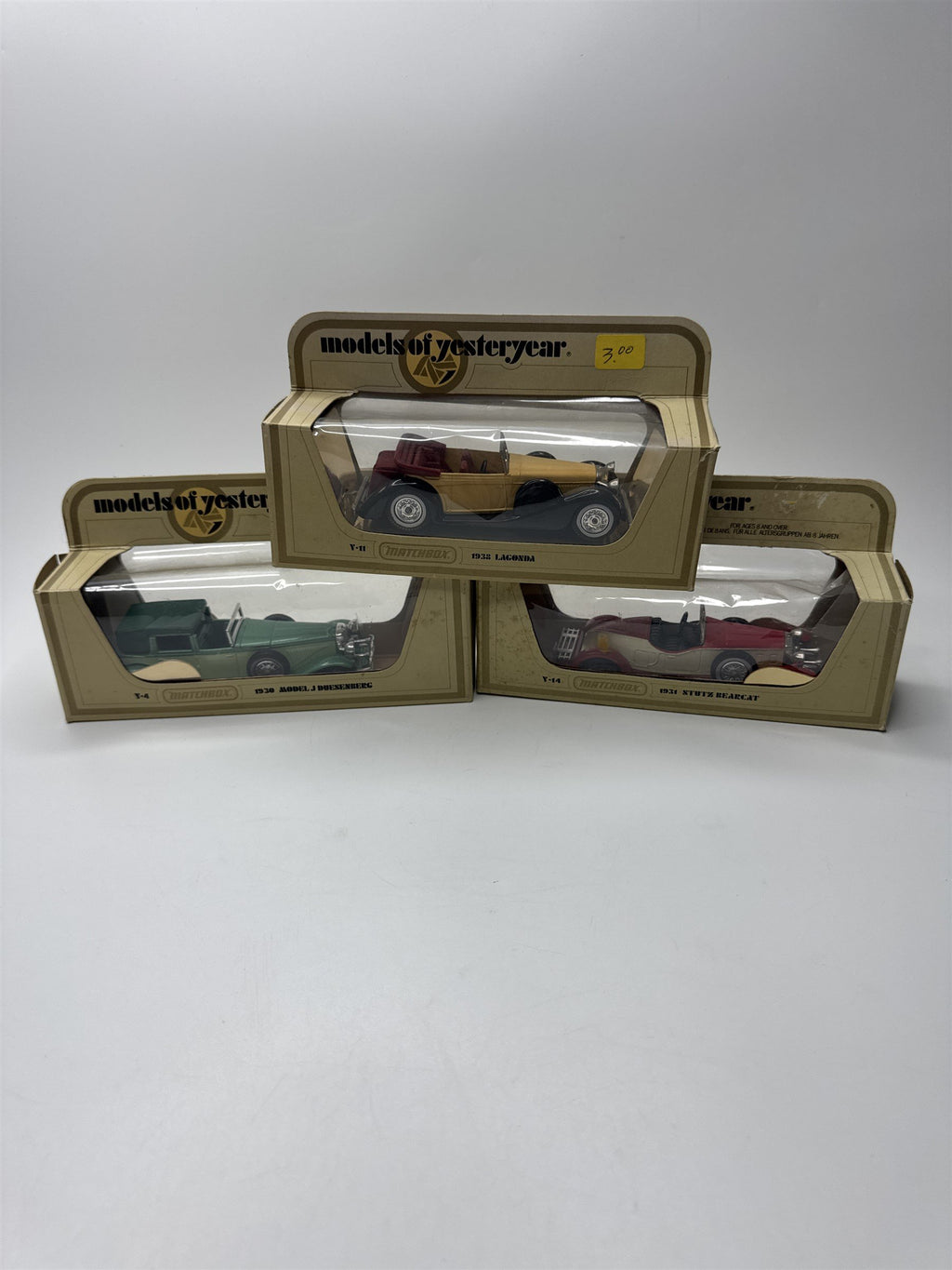 Lot of Three Models of Yesteryear Matchbox Collectible Toy Cars