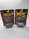 Set of Two Vintage Racing Champions WCW Scotty Riggs La Parka Toy Racecar