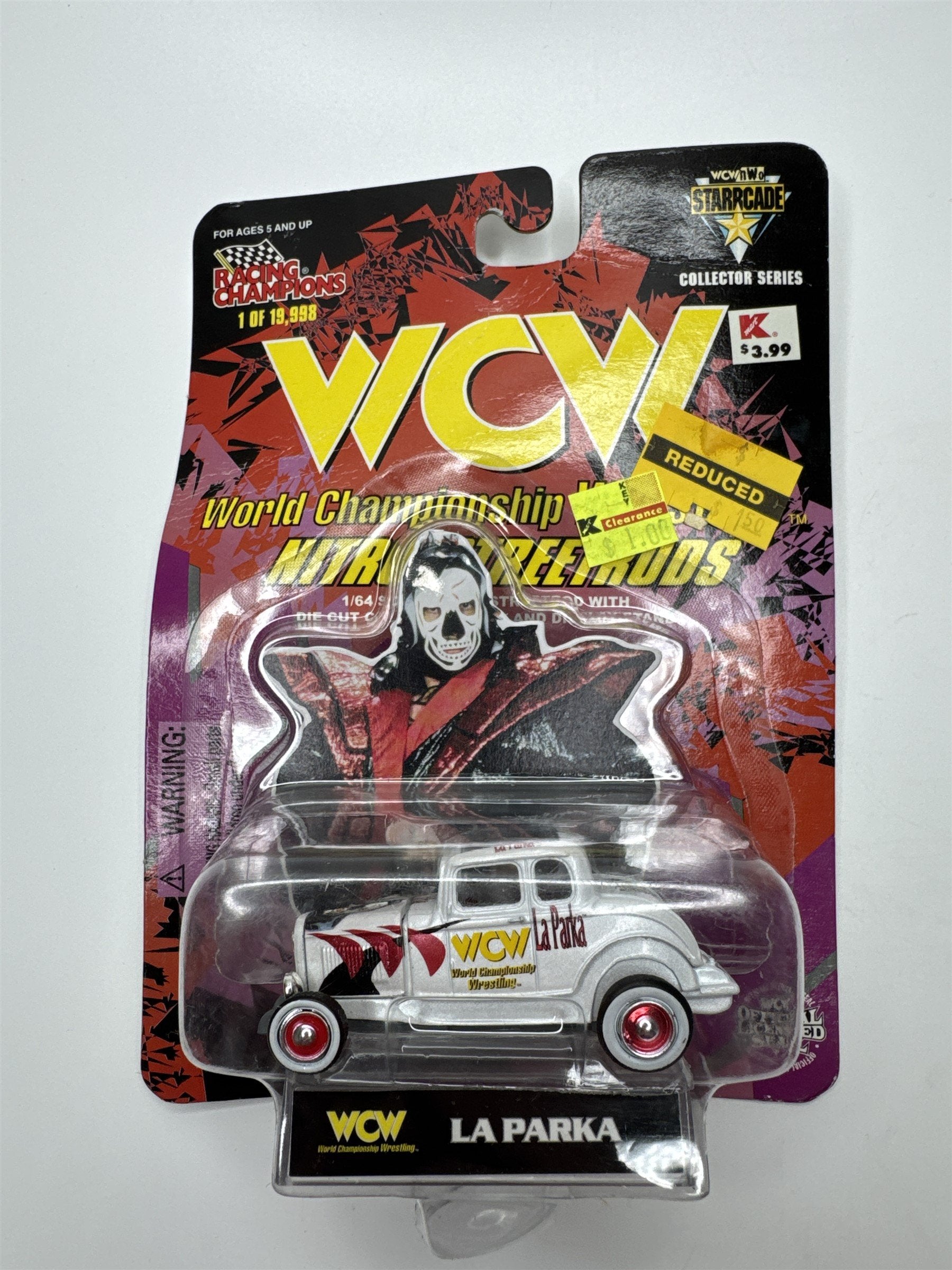 Set of Two Vintage Racing Champions WCW Scotty Riggs La Parka Toy Racecar