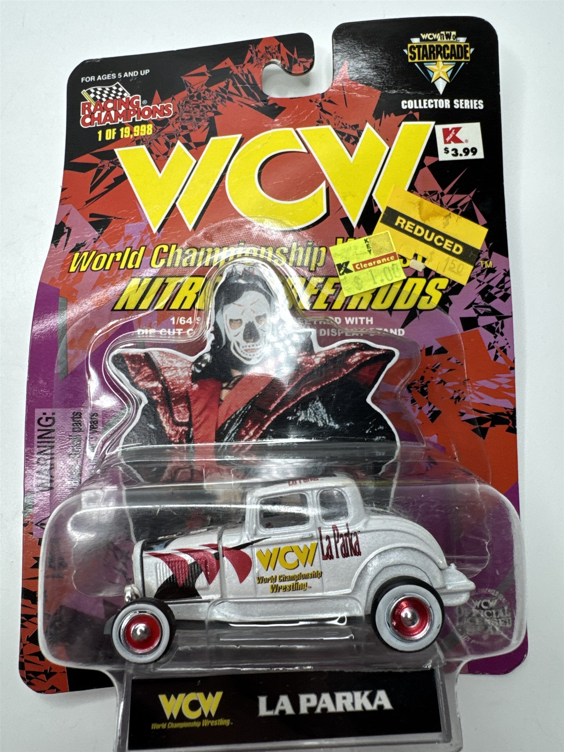Set of Two Vintage Racing Champions WCW Scotty Riggs La Parka Toy Racecar