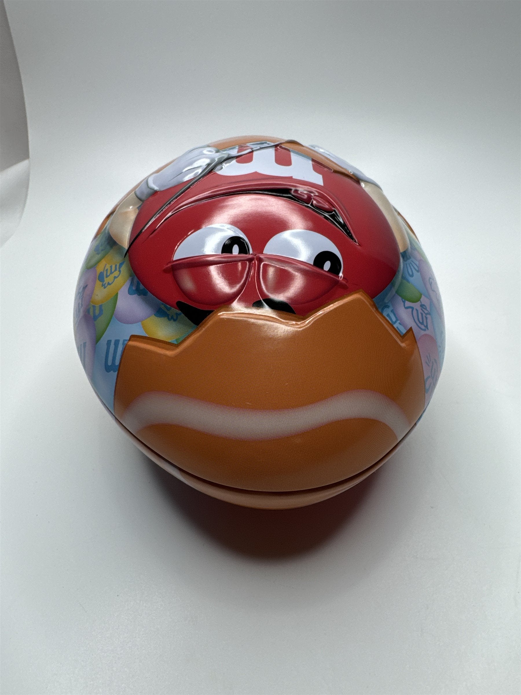Red 2013 M&M 7" Easter Egg Shaped Candy Tin