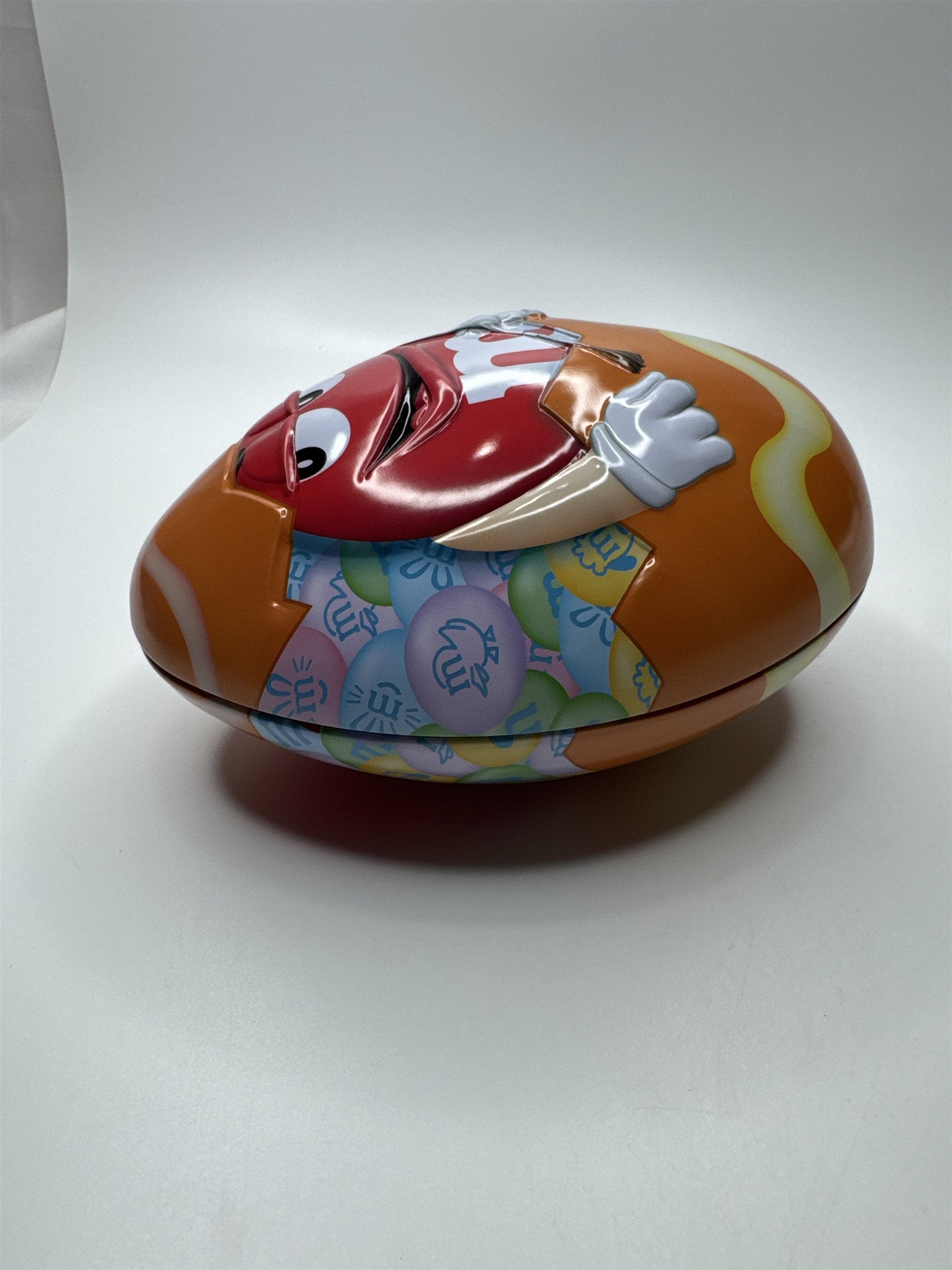 Red 2013 M&M 7" Easter Egg Shaped Candy Tin