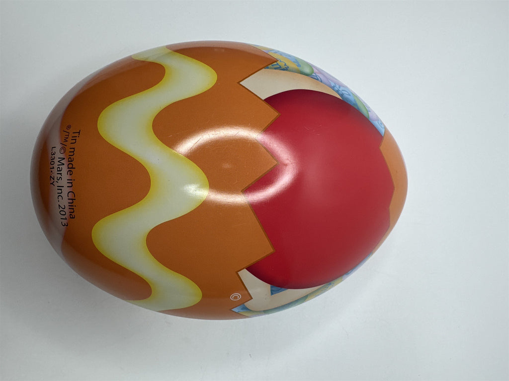 Red 2013 M&M 7" Easter Egg Shaped Candy Tin