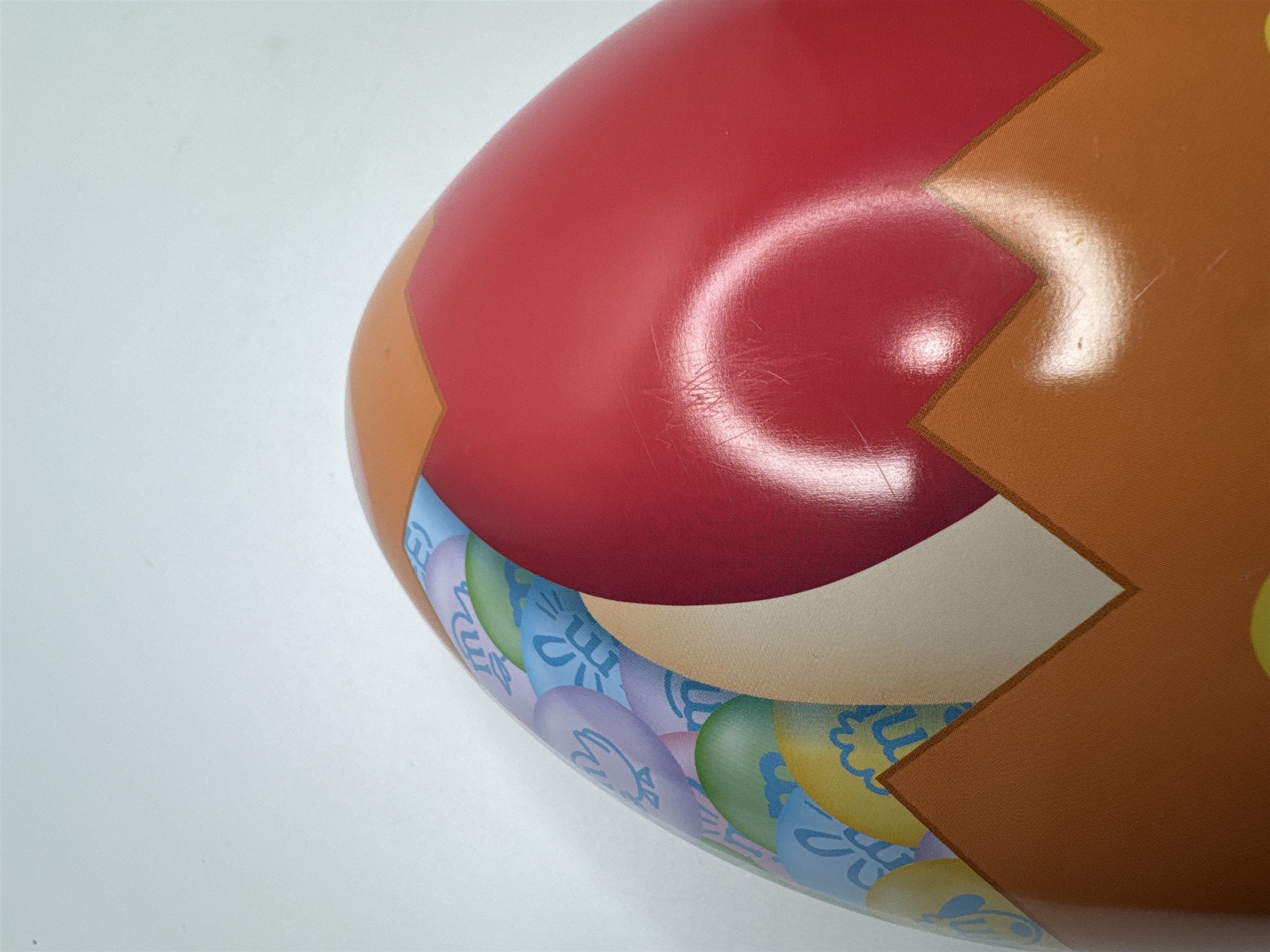 Red 2013 M&M 7" Easter Egg Shaped Candy Tin