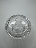 Vintage 3 Inch Clear Bormioli Glass Trinket Dish with Rose Made In Italy