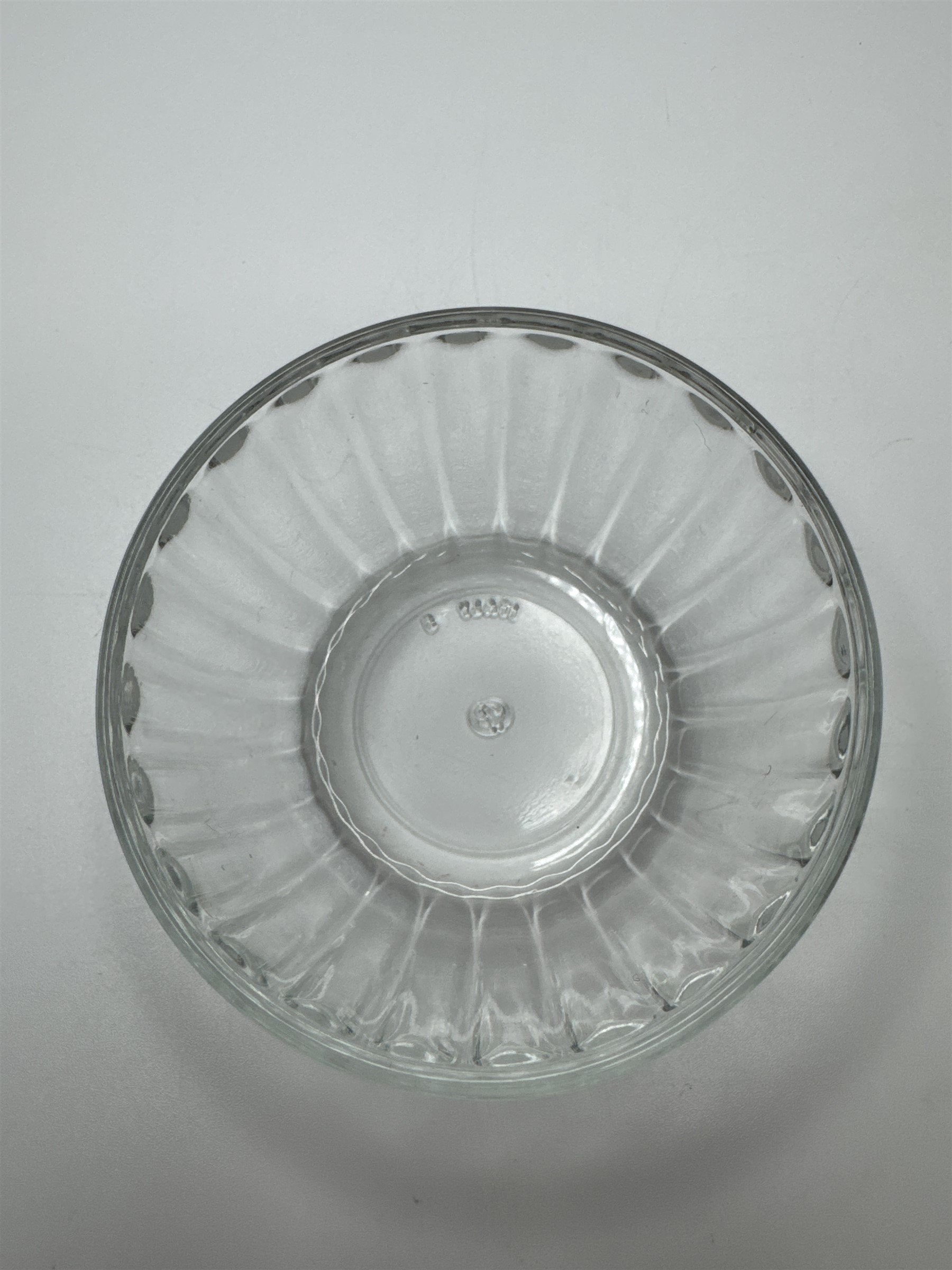 Vintage 3 Inch Clear Bormioli Glass Trinket Dish with Rose Made In Italy