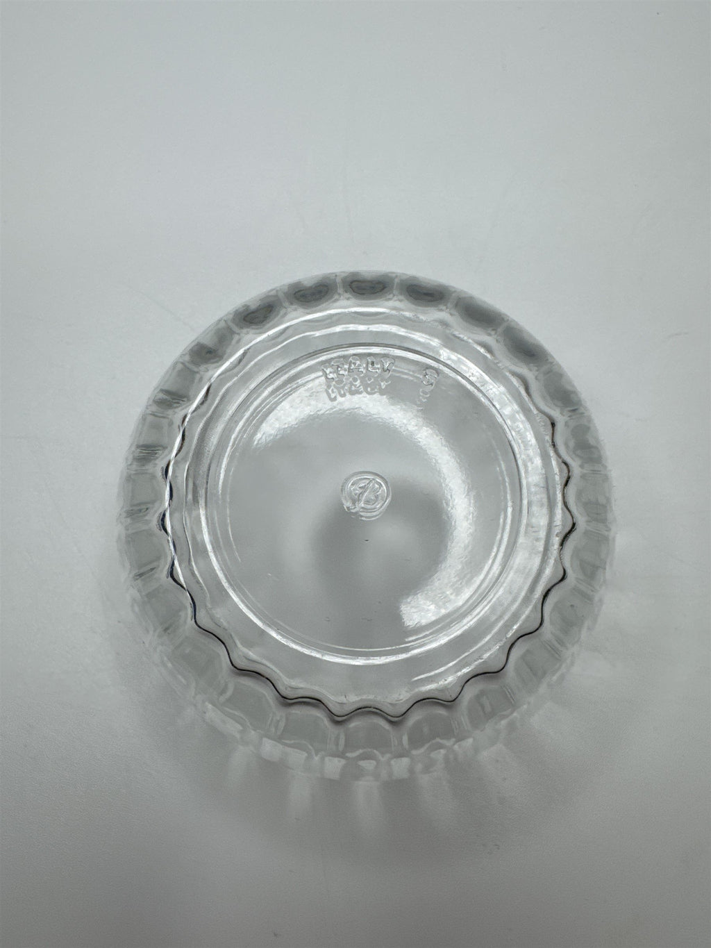 Vintage 3 Inch Clear Bormioli Glass Trinket Dish with Rose Made In Italy