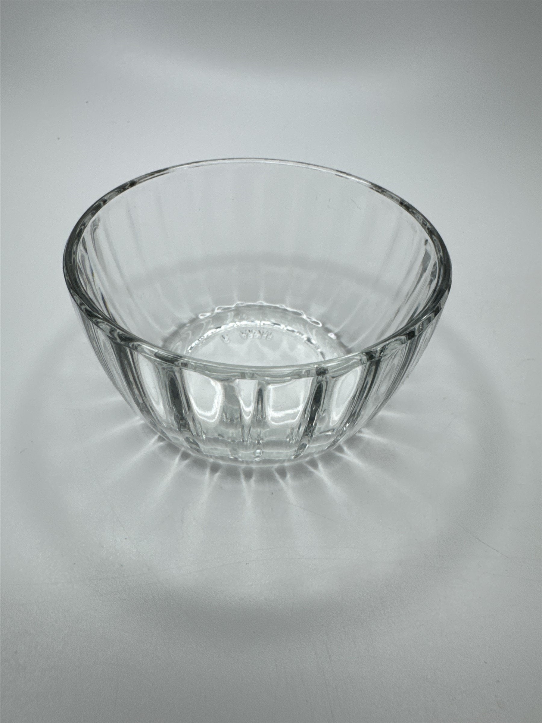 Vintage 3 Inch Clear Bormioli Glass Trinket Dish with Rose Made In Italy