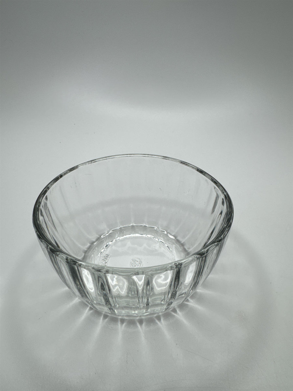 Vintage 3 Inch Clear Bormioli Glass Trinket Dish with Rose Made In Italy