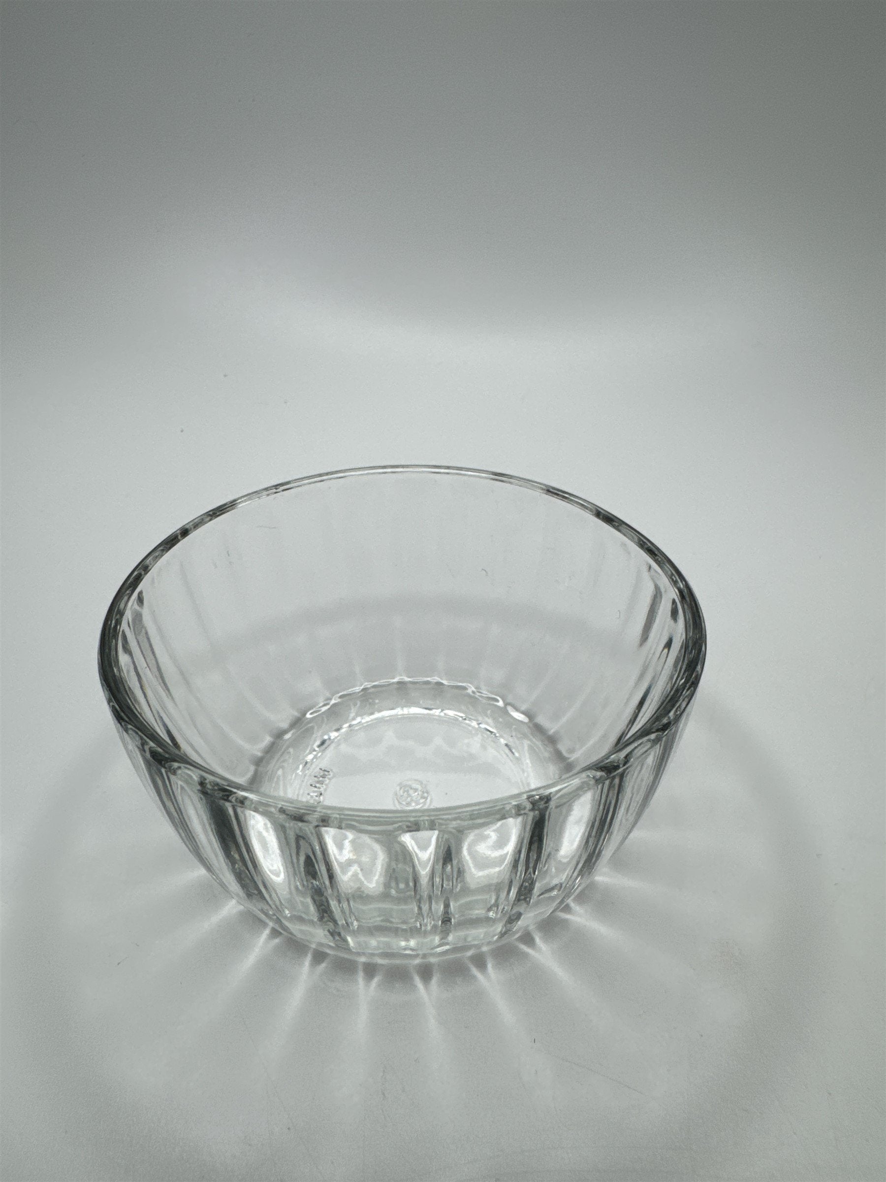 Vintage 3 Inch Clear Bormioli Glass Trinket Dish with Rose Made In Italy