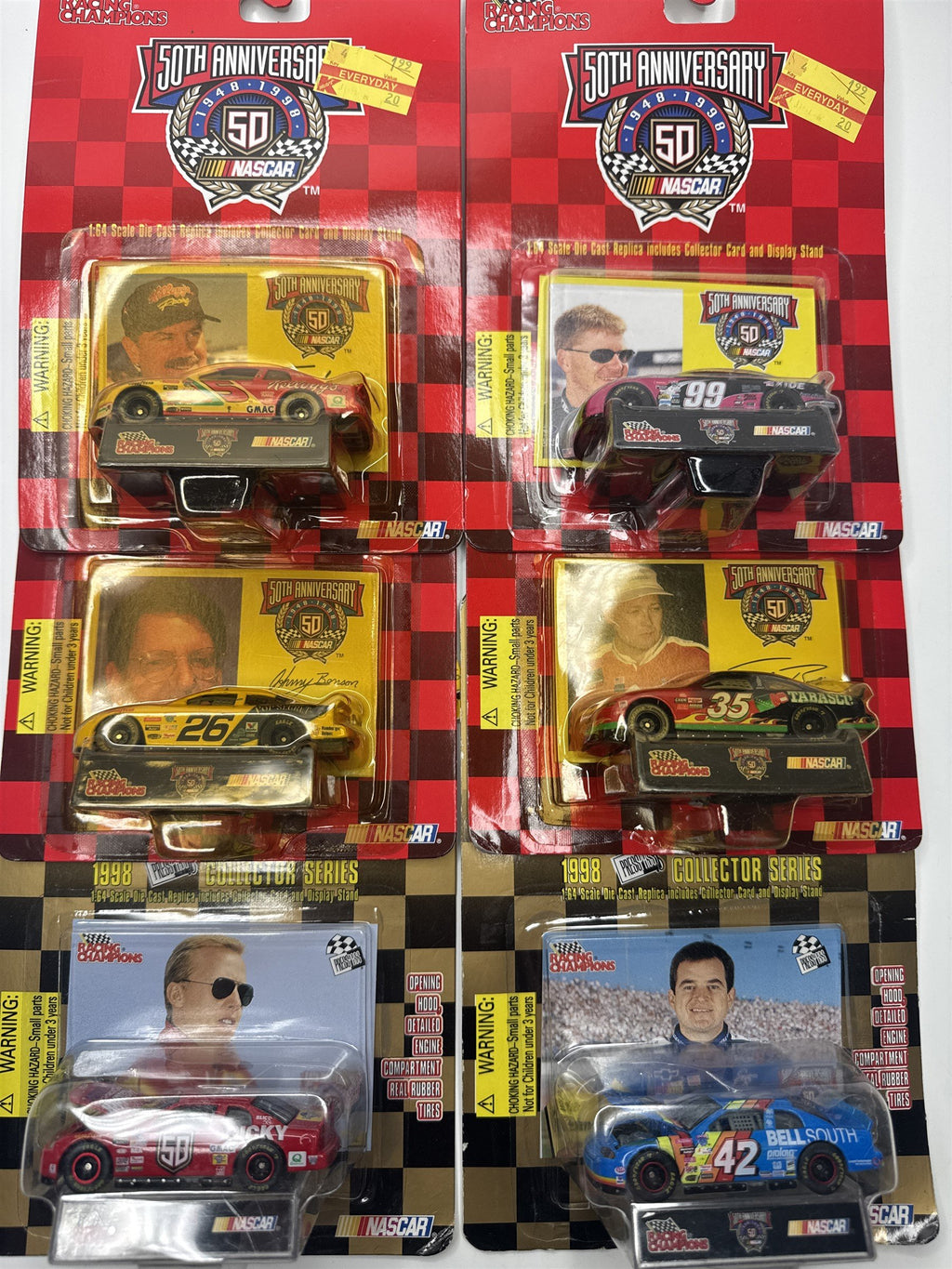Vintage Racing Champions 50th Anniversary Nascar Die Cast Lot of 6 Toy Cars