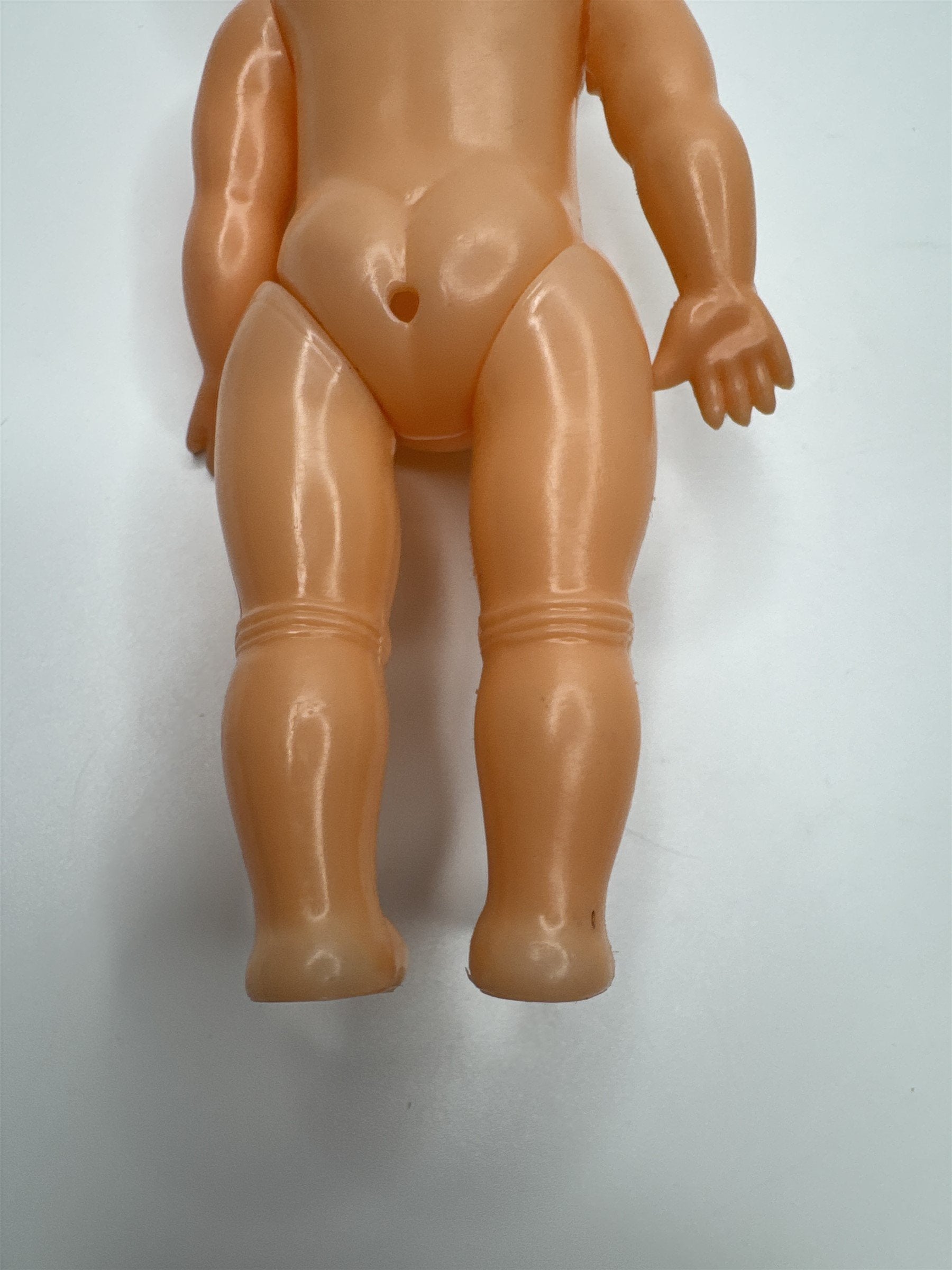 Vintage Agrespoly 7.5" Plastic Doll Toy With Feeding Bottle Made In Hong Kong