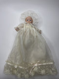 Baby Porcelain Motion/Musical Doll w/ Christening Gown "Hush Little Baby"