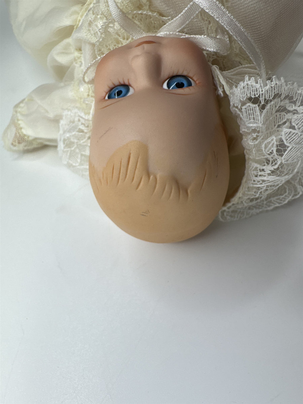 Baby Porcelain Motion/Musical Doll w/ Christening Gown "Hush Little Baby"