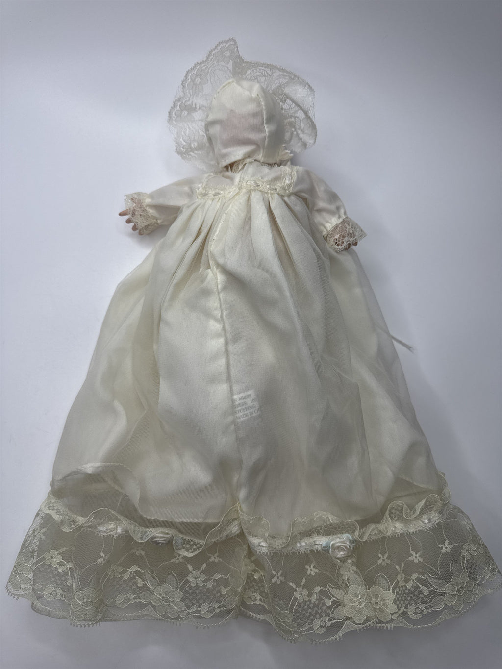 Baby Porcelain Motion/Musical Doll w/ Christening Gown "Hush Little Baby"