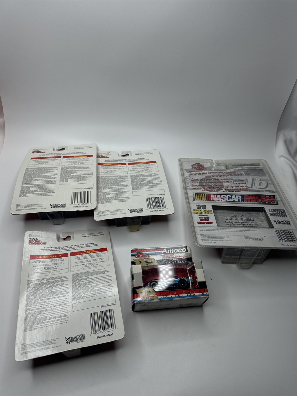 Lot of 5 Vintage Racing Champions Die Cast Toy Cars NASCAR RULES! 50th Anniv.