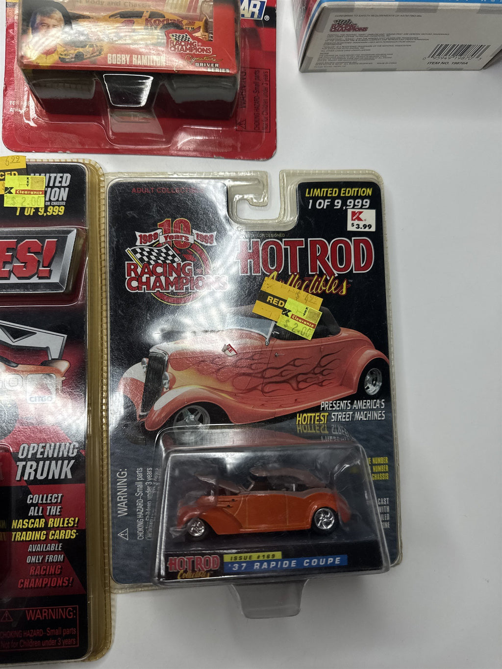 Lot of 5 Vintage Racing Champions Die Cast Toy Cars NASCAR RULES! Hot Rod Collec