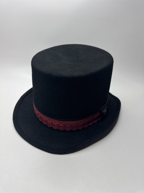 Disney Alice In Wonderland Black Tophat Red Lace Printed Trim SHI 01/10