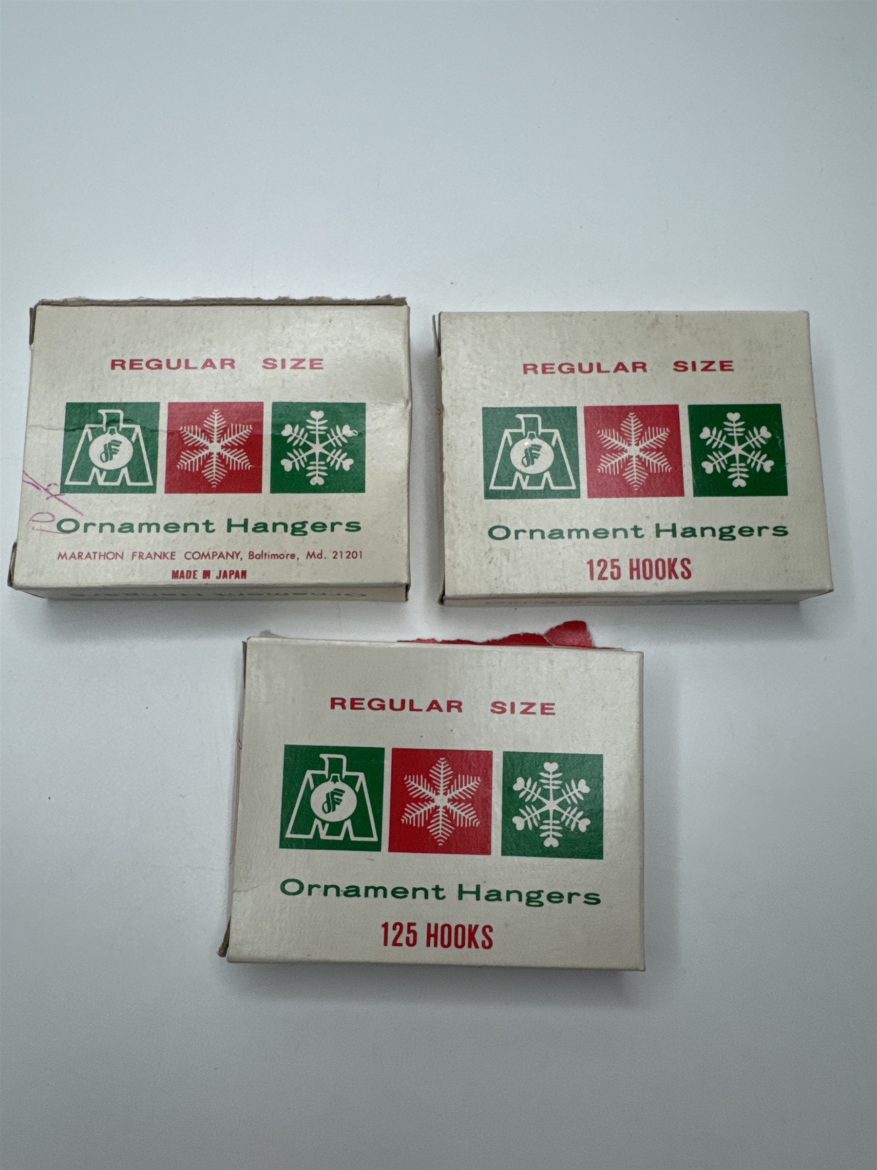 Lot of 3 Marathon Franke Company Regular Size Ornament Hangers Made In Japan