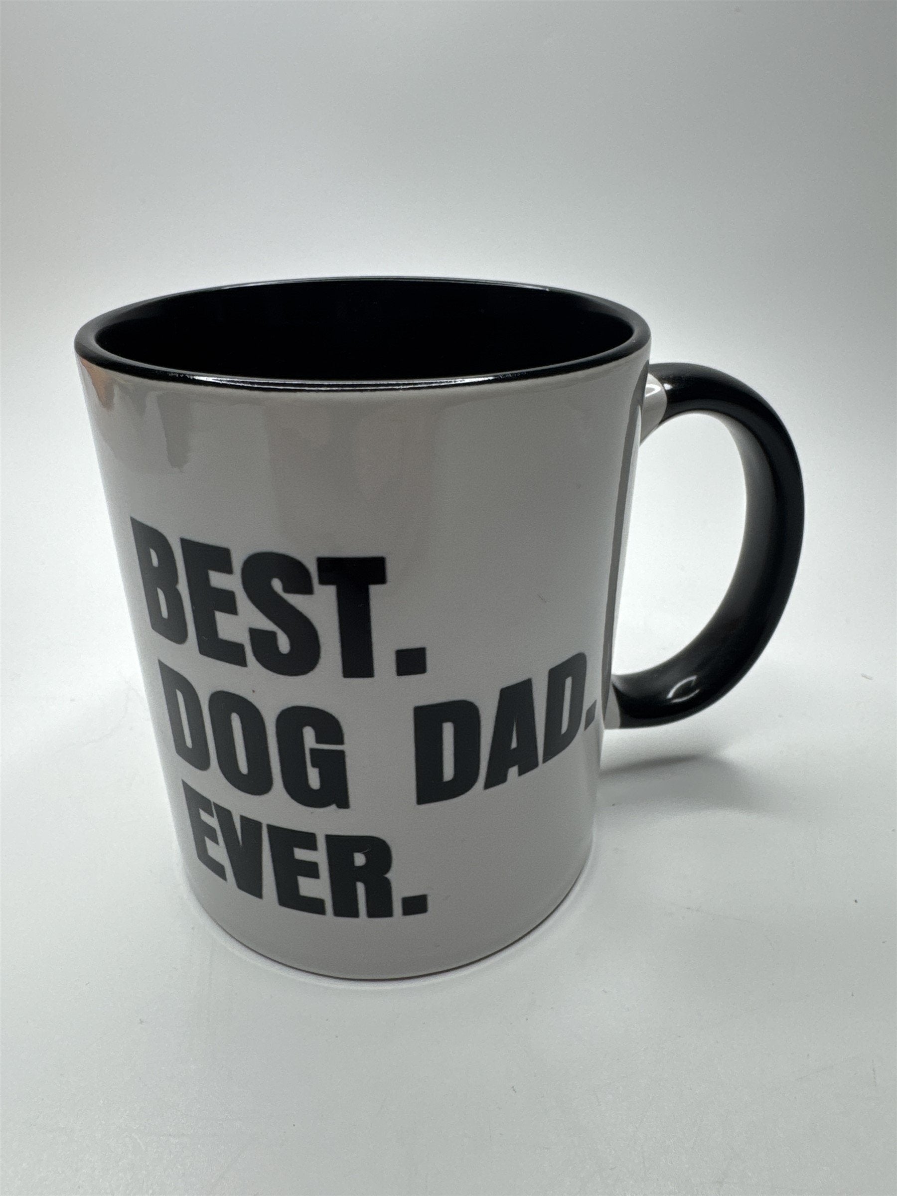 Best Dog Dad Ever Black and White Coffee/Drink Ceramic Mug Dog Owner Gift