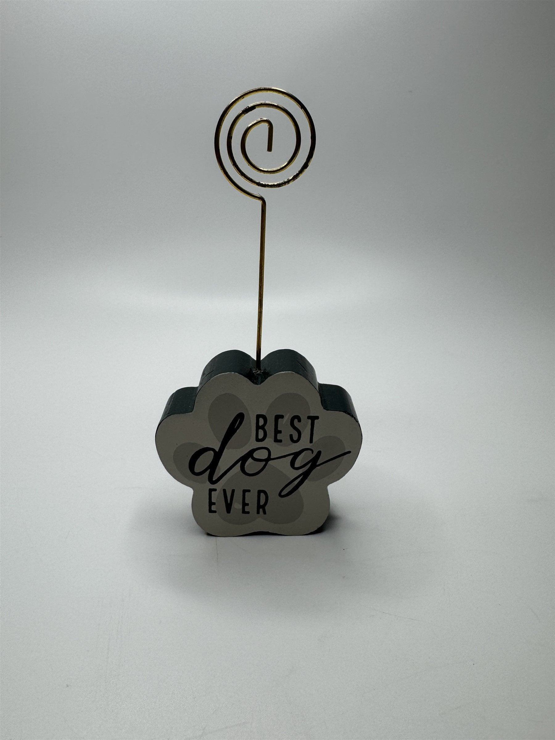 Best Dog Ever Keepsake Photo Holder Memory Wire Clip Pawprint Holder For Pets