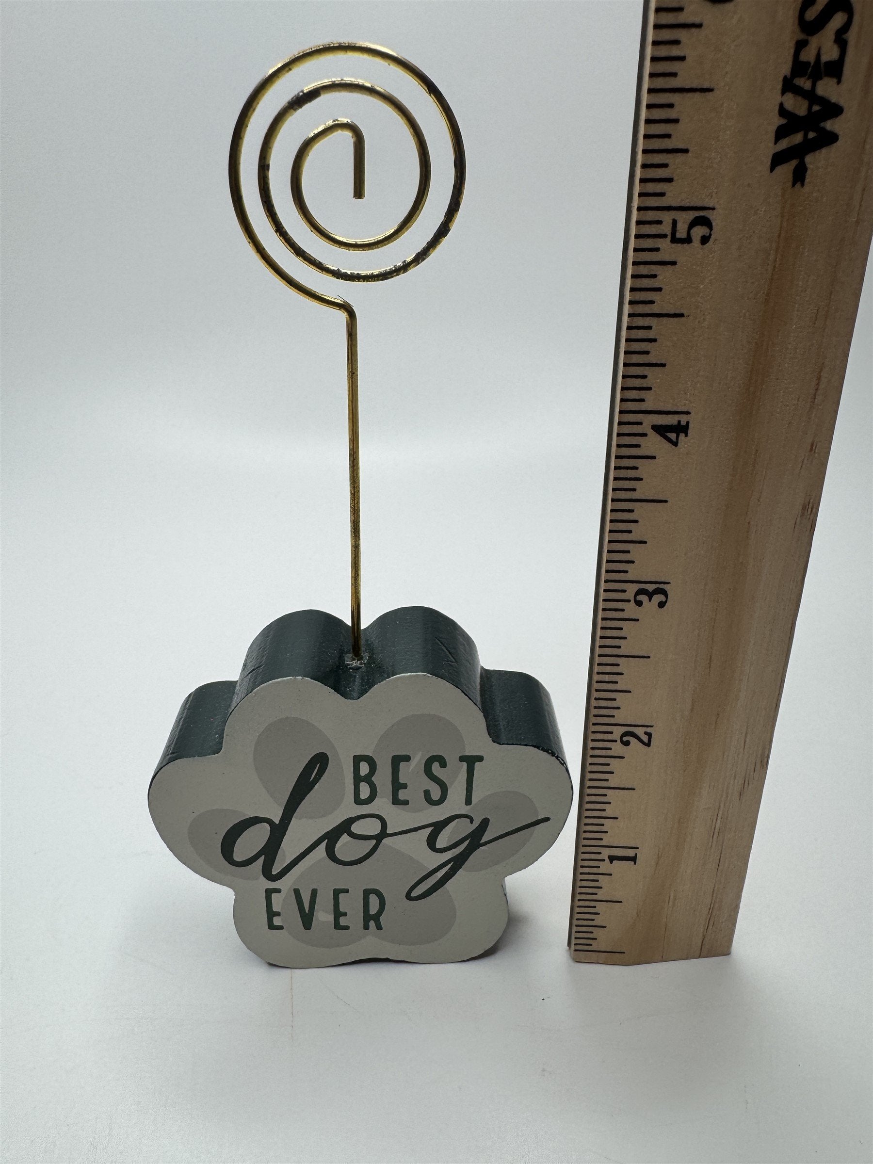 Best Dog Ever Keepsake Photo Holder Memory Wire Clip Pawprint Holder For Pets