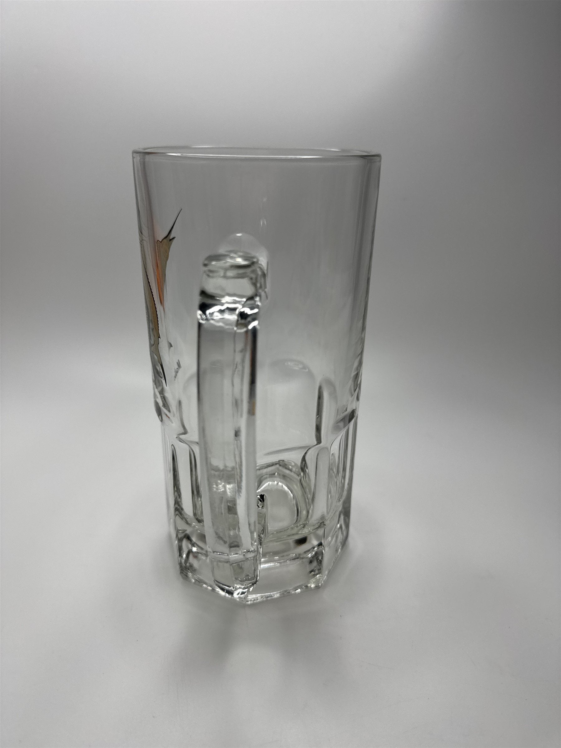 Vintage Marlin Sail Fin Sword Fishing Heavy Glass Collector Mug