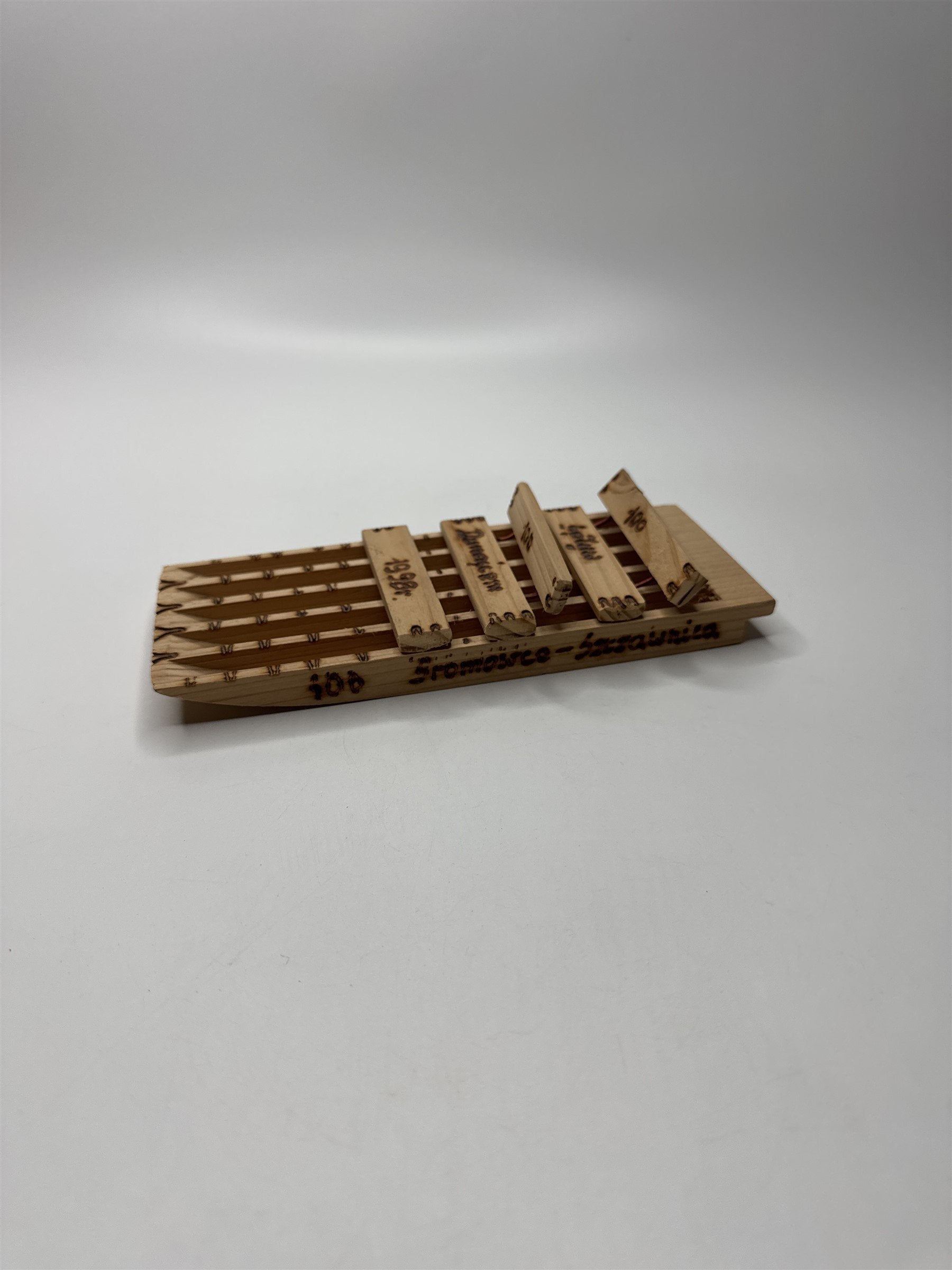 Miniature Hand-Carved Wooden Board Pieniny 100 Sromowce-Siciawnica 1998