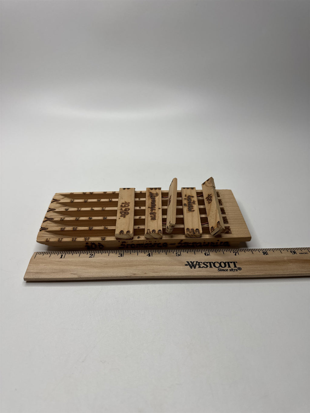 Miniature Hand-Carved Wooden Board Pieniny 100 Sromowce-Siciawnica 1998