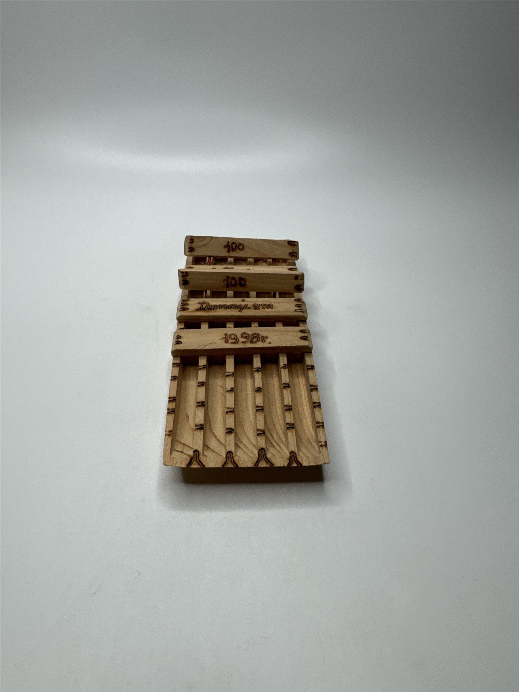 Miniature Hand-Carved Wooden Board Pieniny 100 Sromowce-Siciawnica 1998