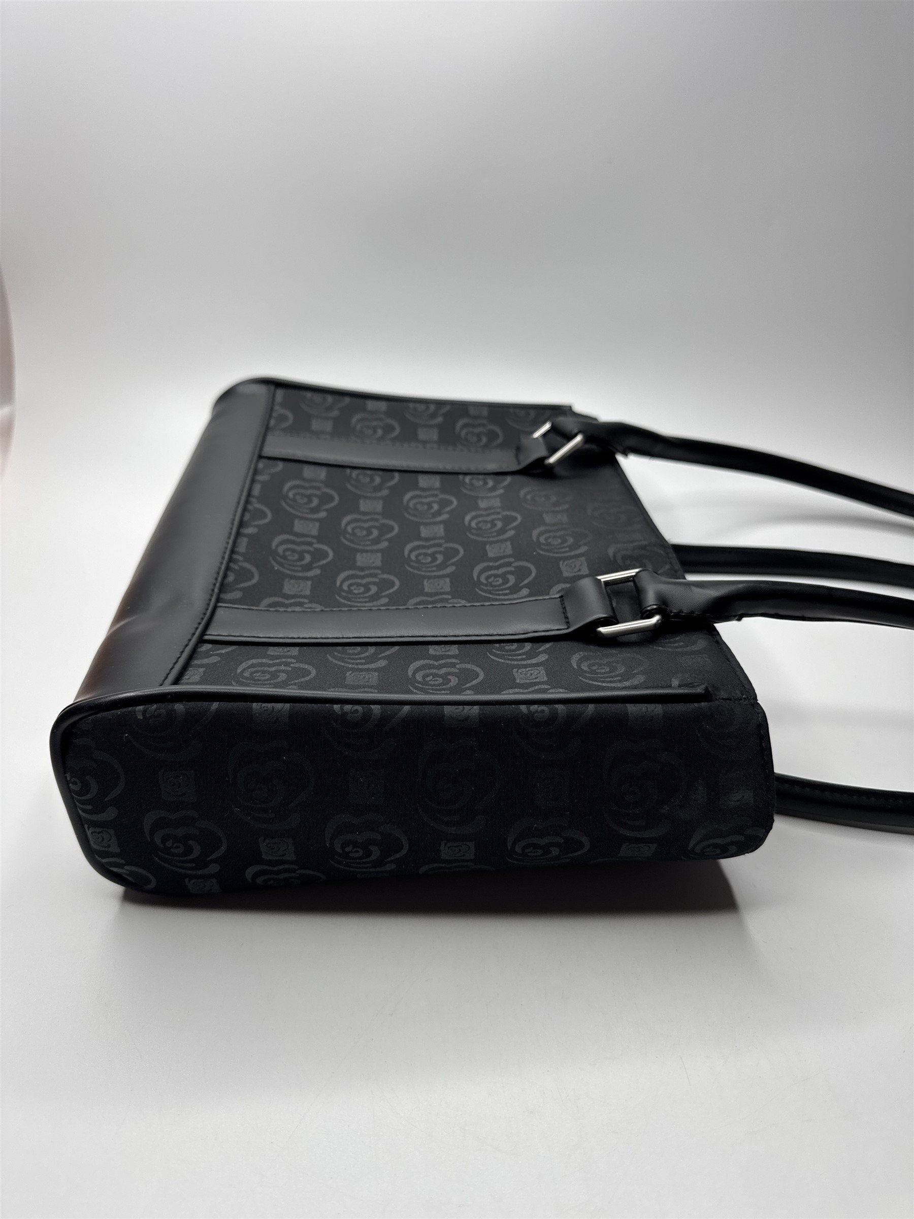 Vintage Home Interiors & Gifts Black Purse All Over Rose Print