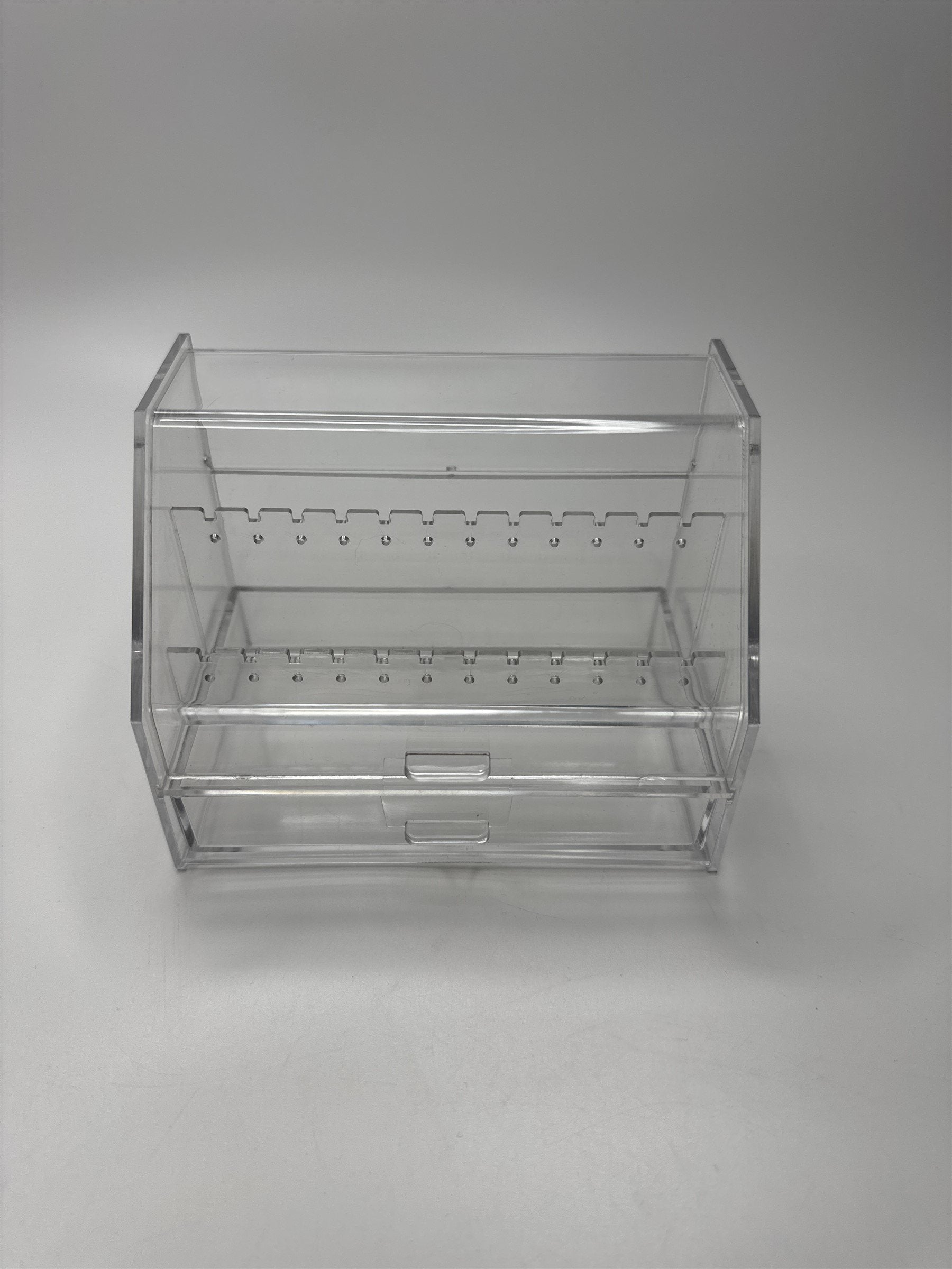 Acrylic Earring Display Case Jewelry Case Top-Opening /w Storage Drawer Vanity