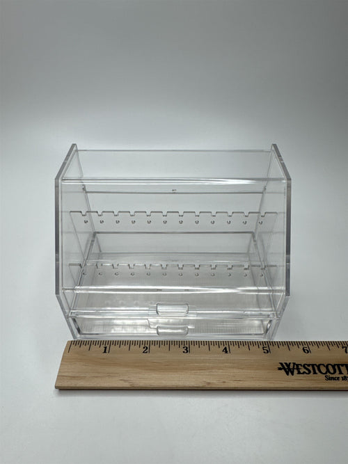 Acrylic Earring Display Case Jewelry Case Top-Opening /w Storage Drawer Vanity