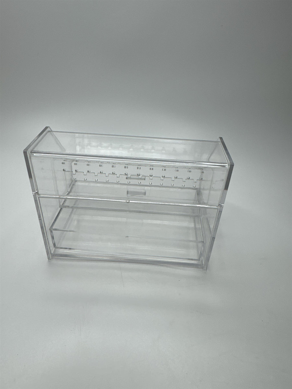 Acrylic Earring Display Case Jewelry Case Top-Opening /w Storage Drawer Vanity