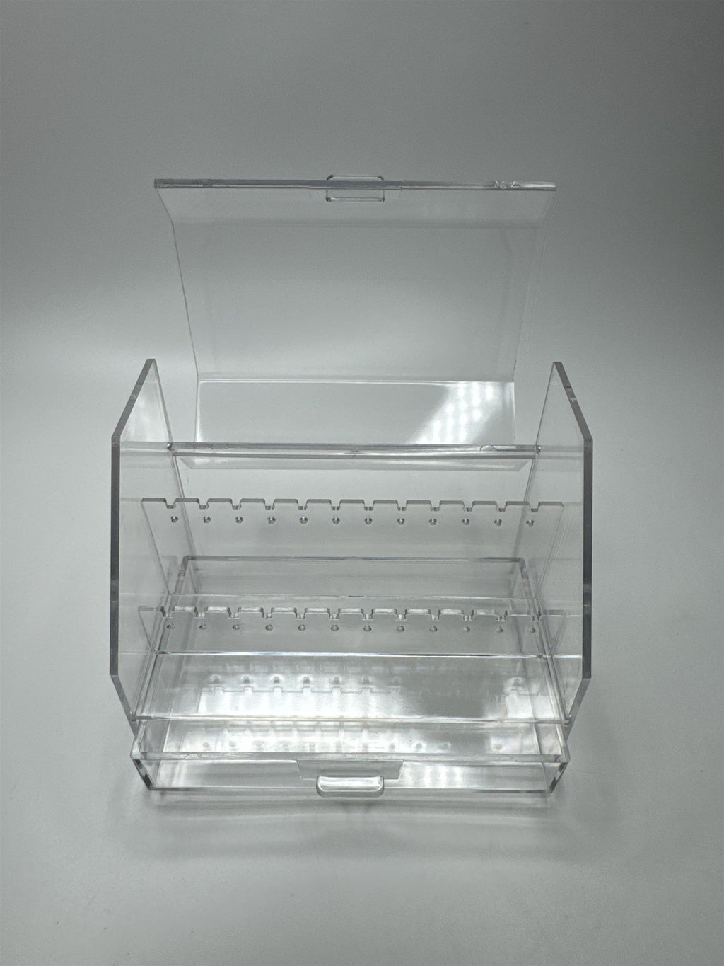 Acrylic Earring Display Case Jewelry Case Top-Opening /w Storage Drawer Vanity